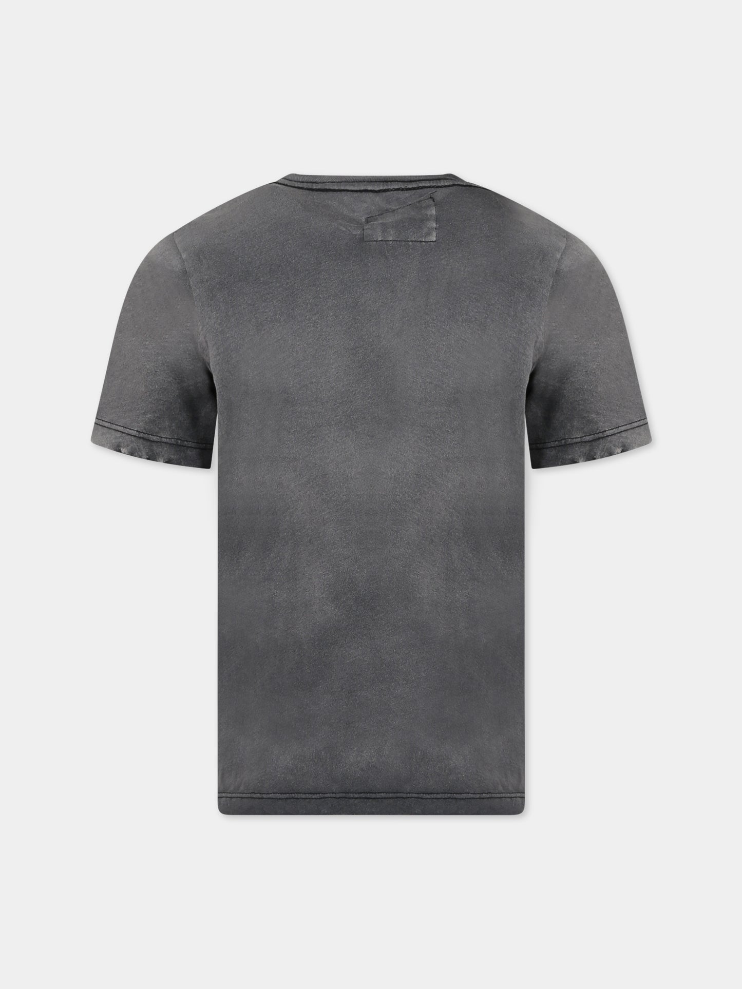 T-shirt grigia per bambini con logo e scritta No ,Nununu,NU3704A