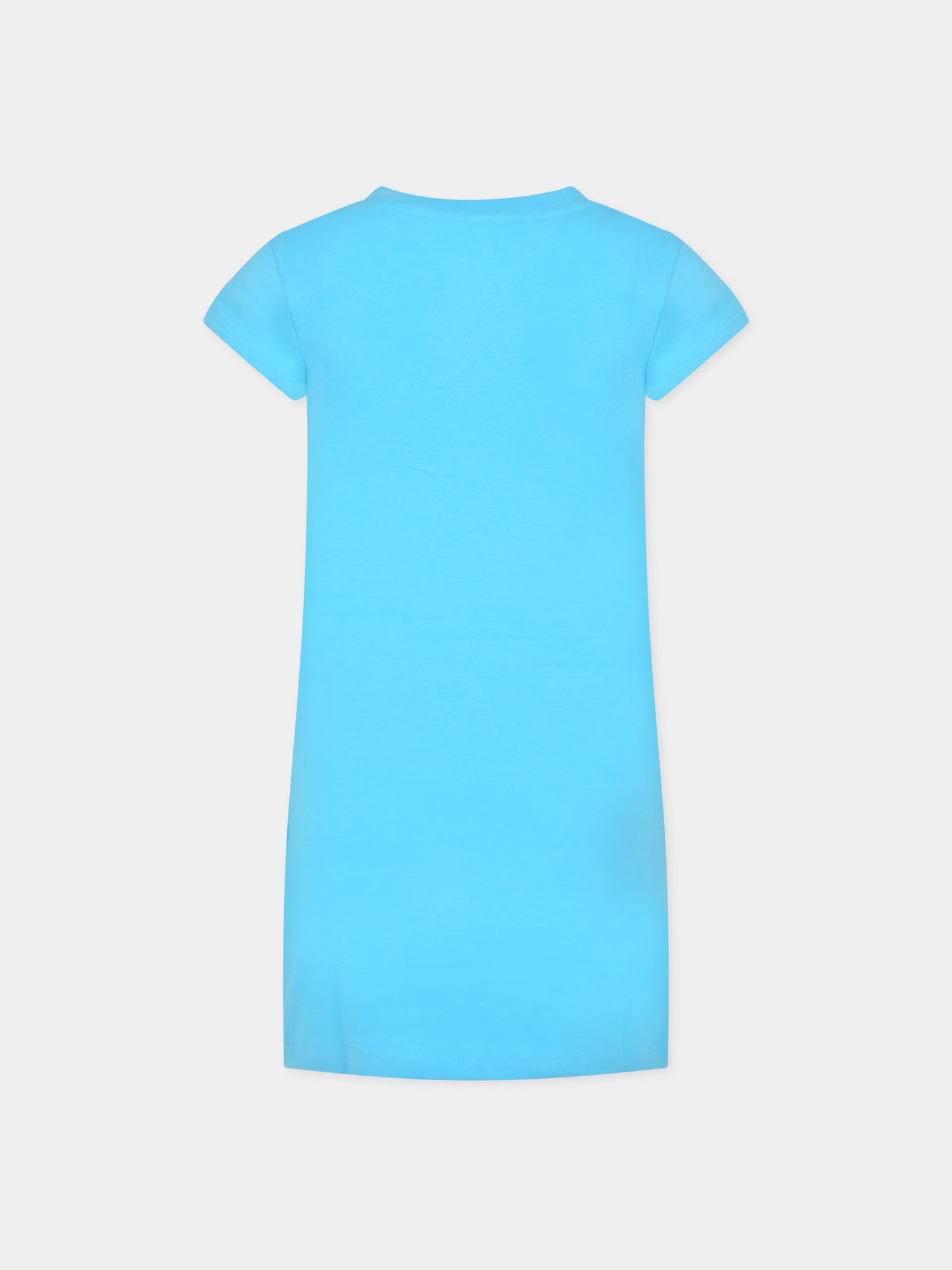 Vestito azzurro per bambina con iconico swoosh,Nike,36J692 F85