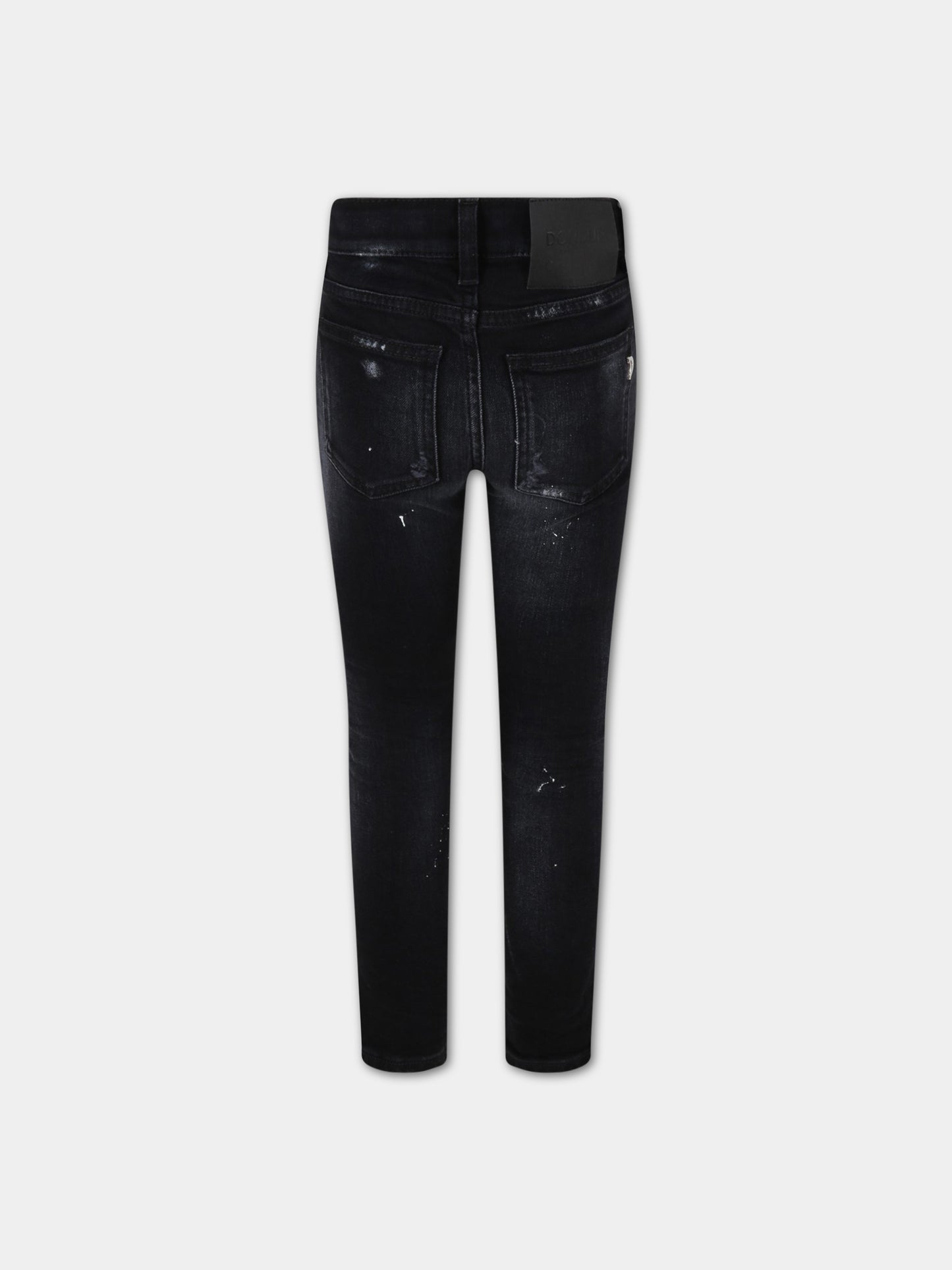 Jeans Appetite nero per bambina con dettagli bianchi,Dondup Kids,DFPA102 YD027 N020