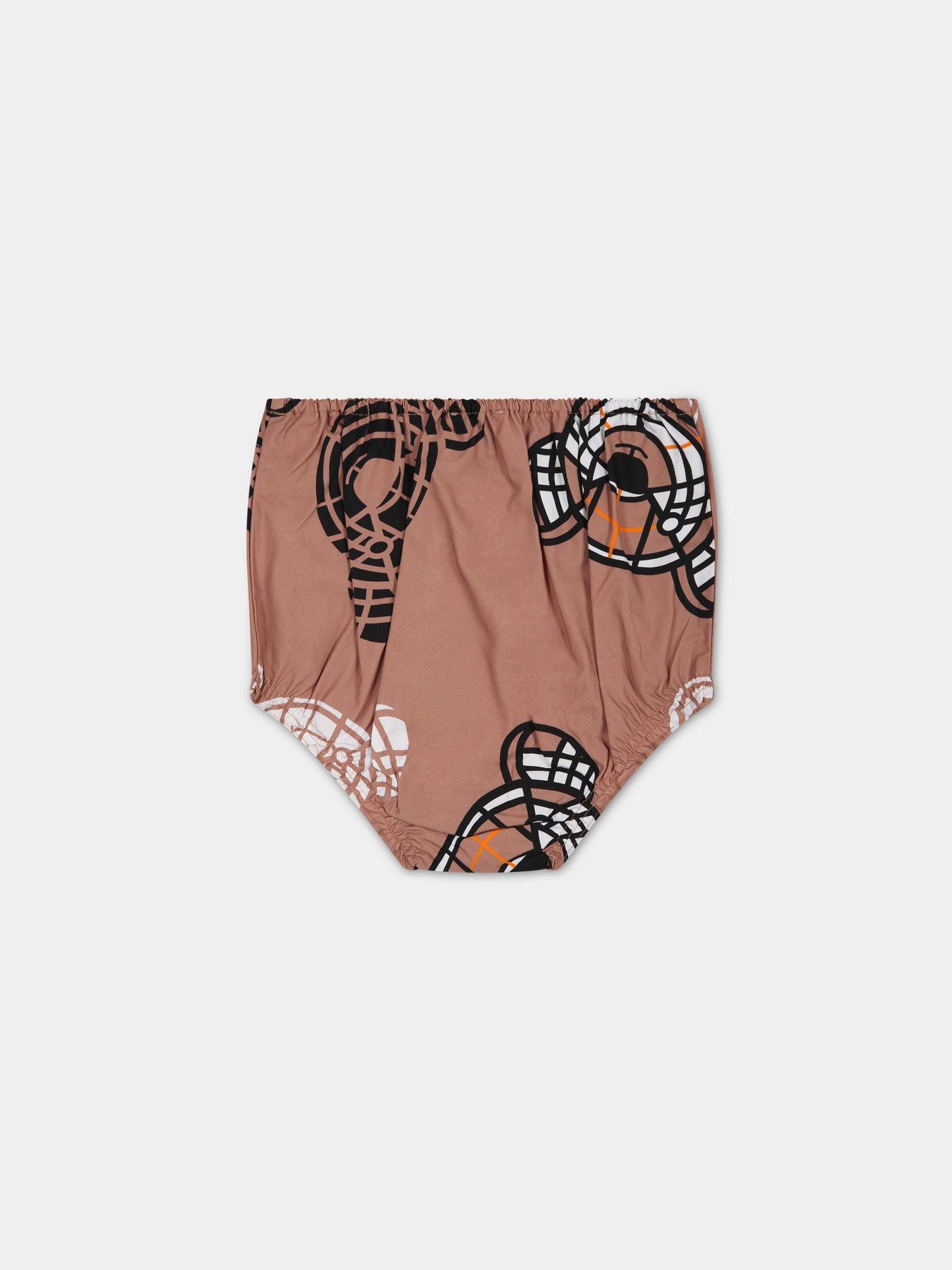 Completo beige per neonata con Teddy Bear all-over,Burberry Kids,8062577