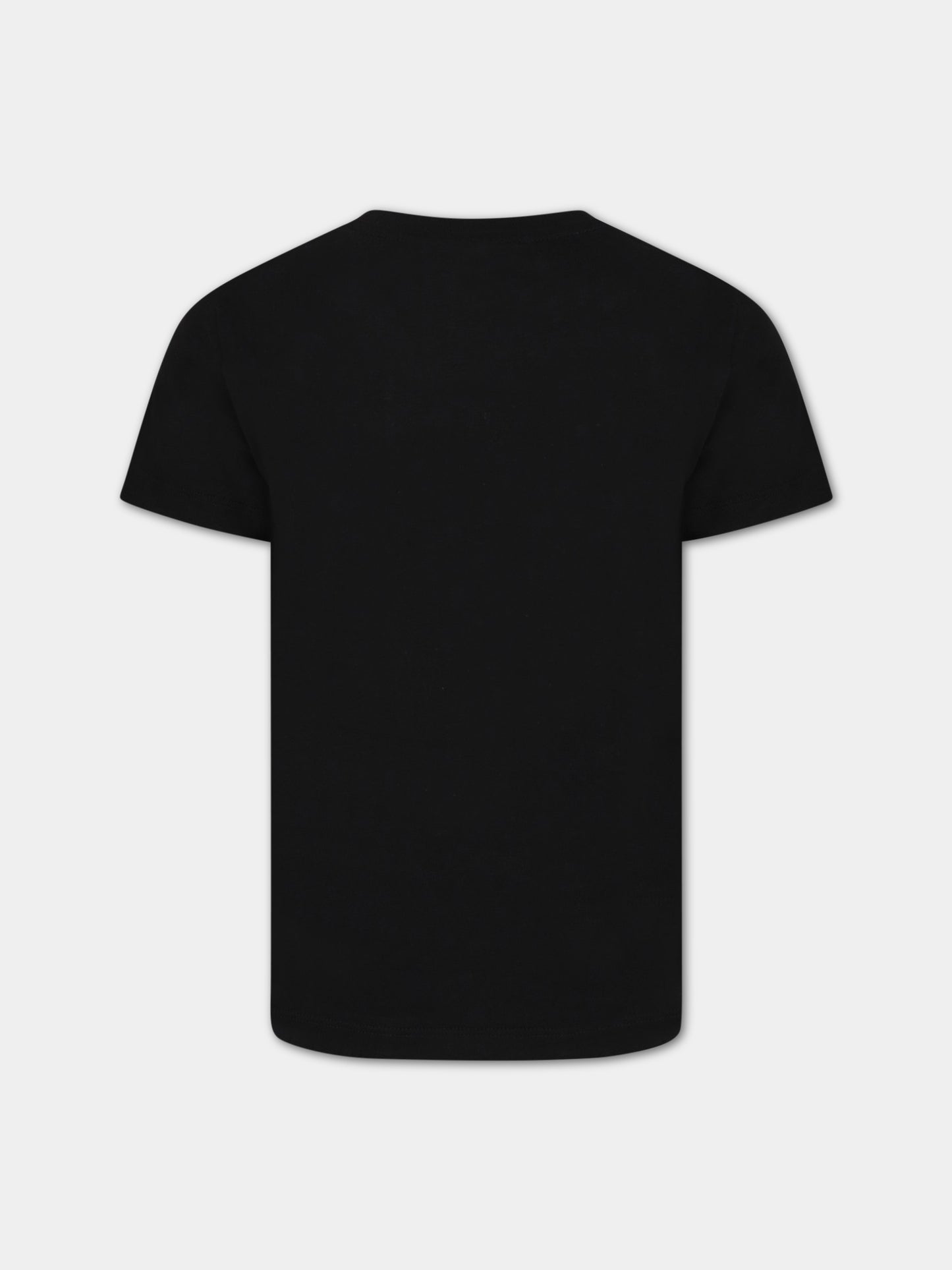 T-shirt nera per bambino con Medusa e logo,Versace,1000129 1A07317 2B130 AY0034