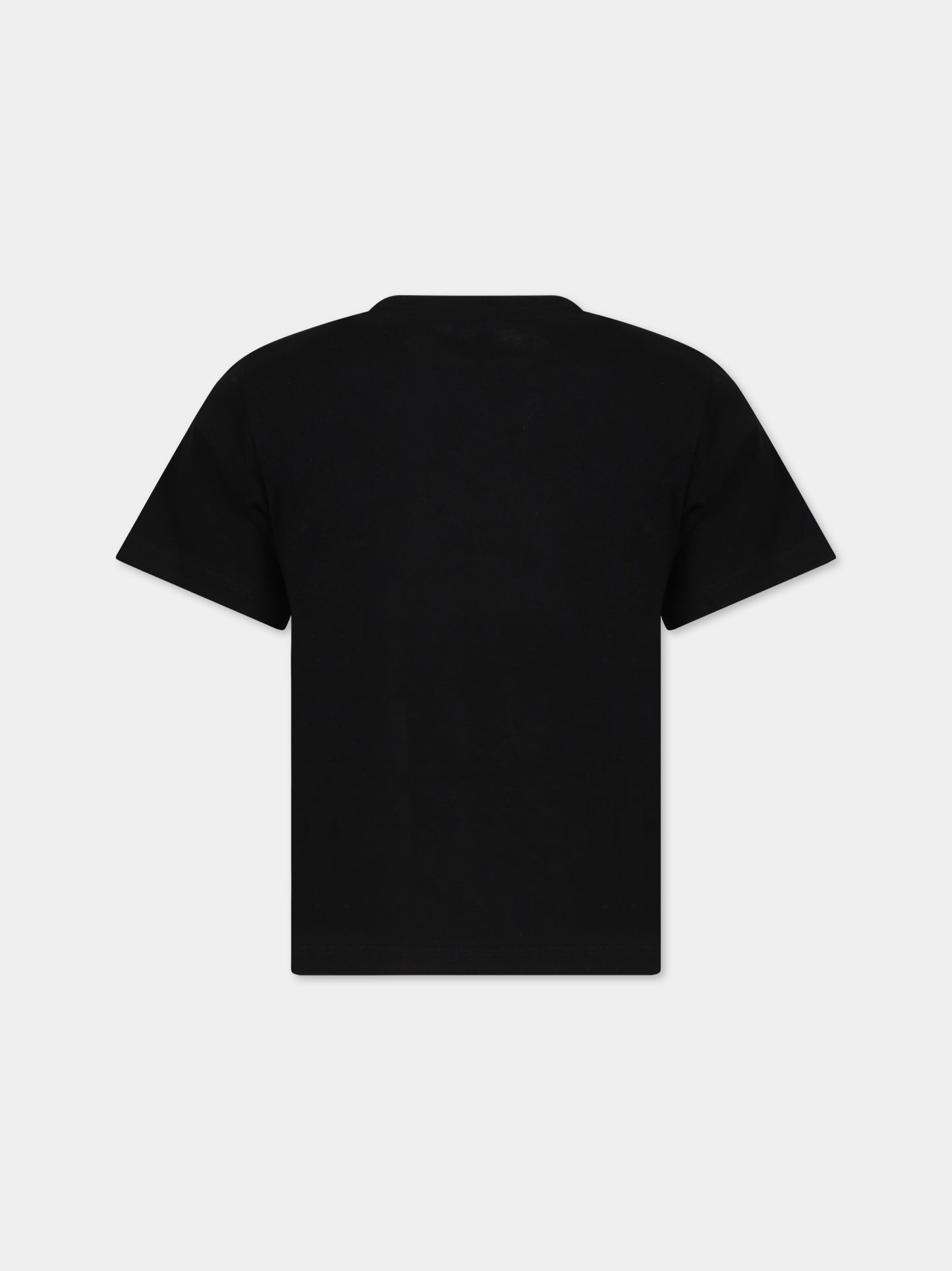 T-shirt nera per bambino con stampa,Stella Mccartney Kids,TT8Q51 Z0434 930
