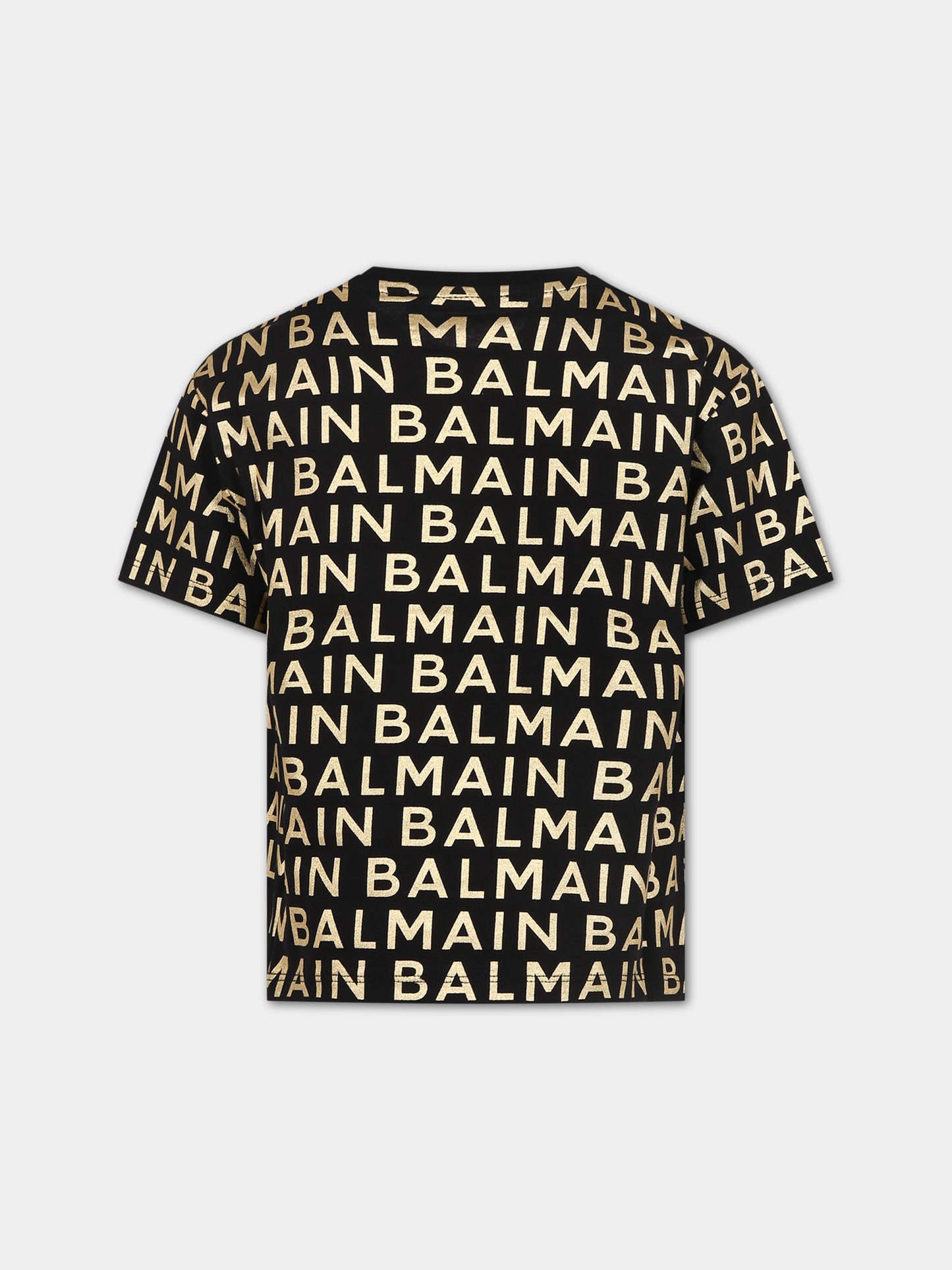 T-shirt nera per bambina con logo,Balmain Kids,BT8Q21 Z1523 930OR