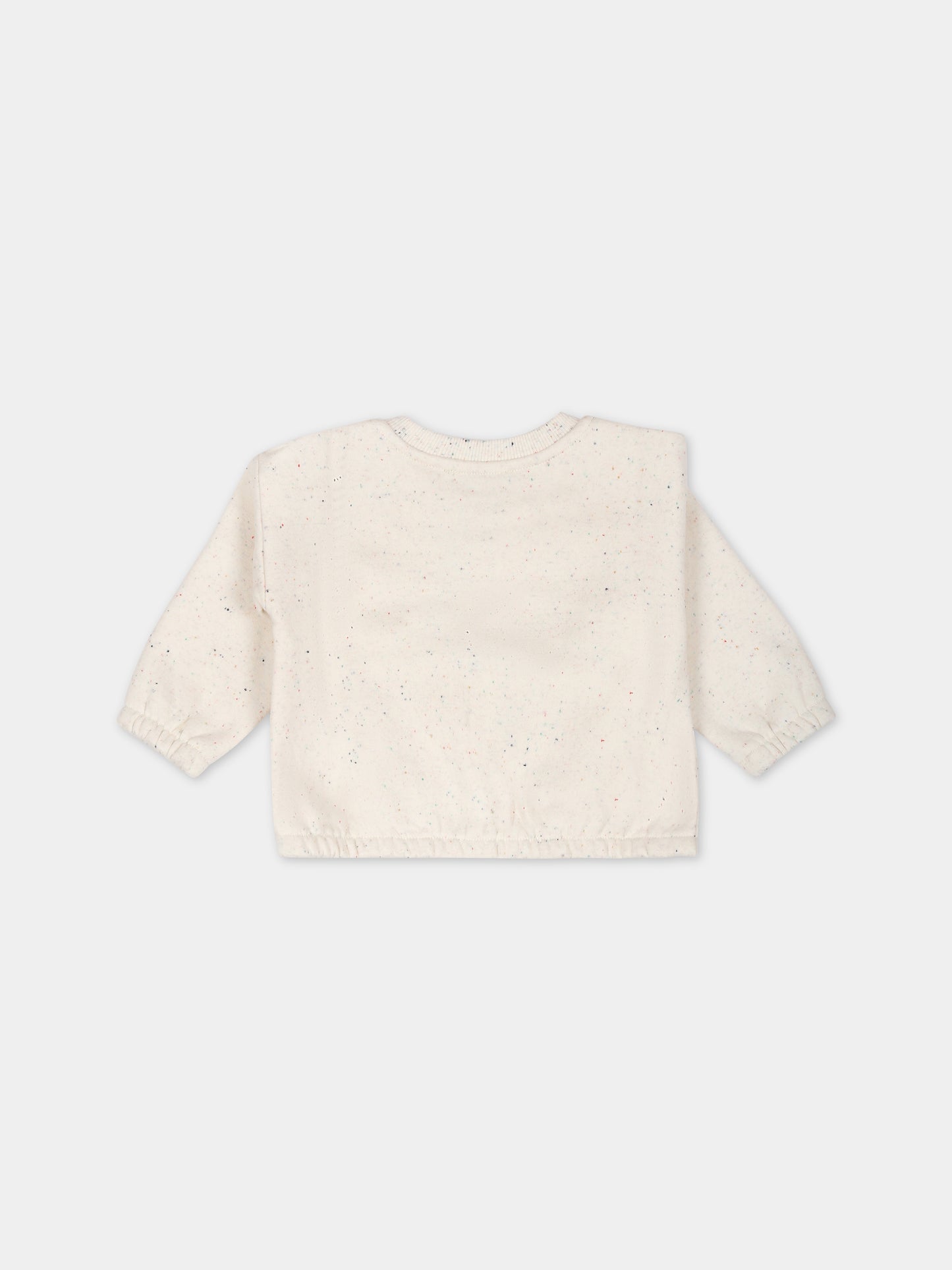 Felpa avorio per neonata con logo,Kenzo Kids,K05511 22C