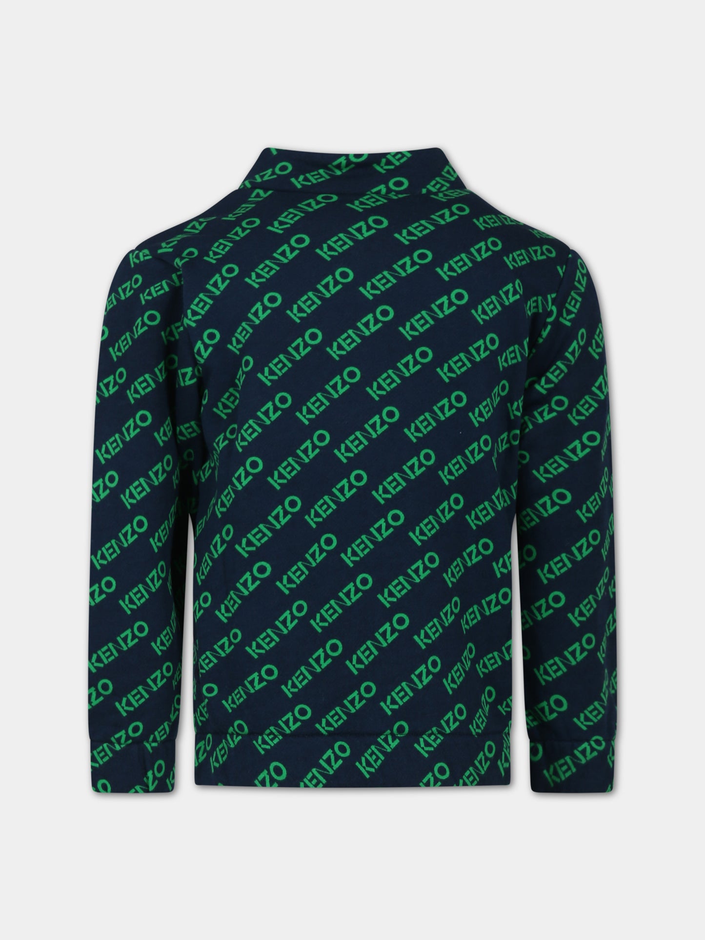 Felpa blu per bambino con logo,Kenzo Kids,K25820 84A