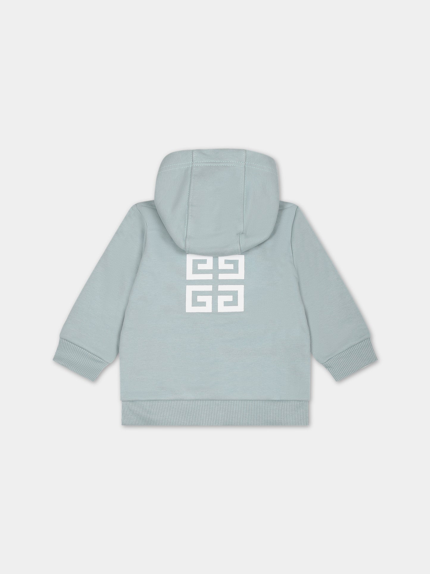 Felpa celeste per neonato con logo,Givenchy Kids,H05279 773