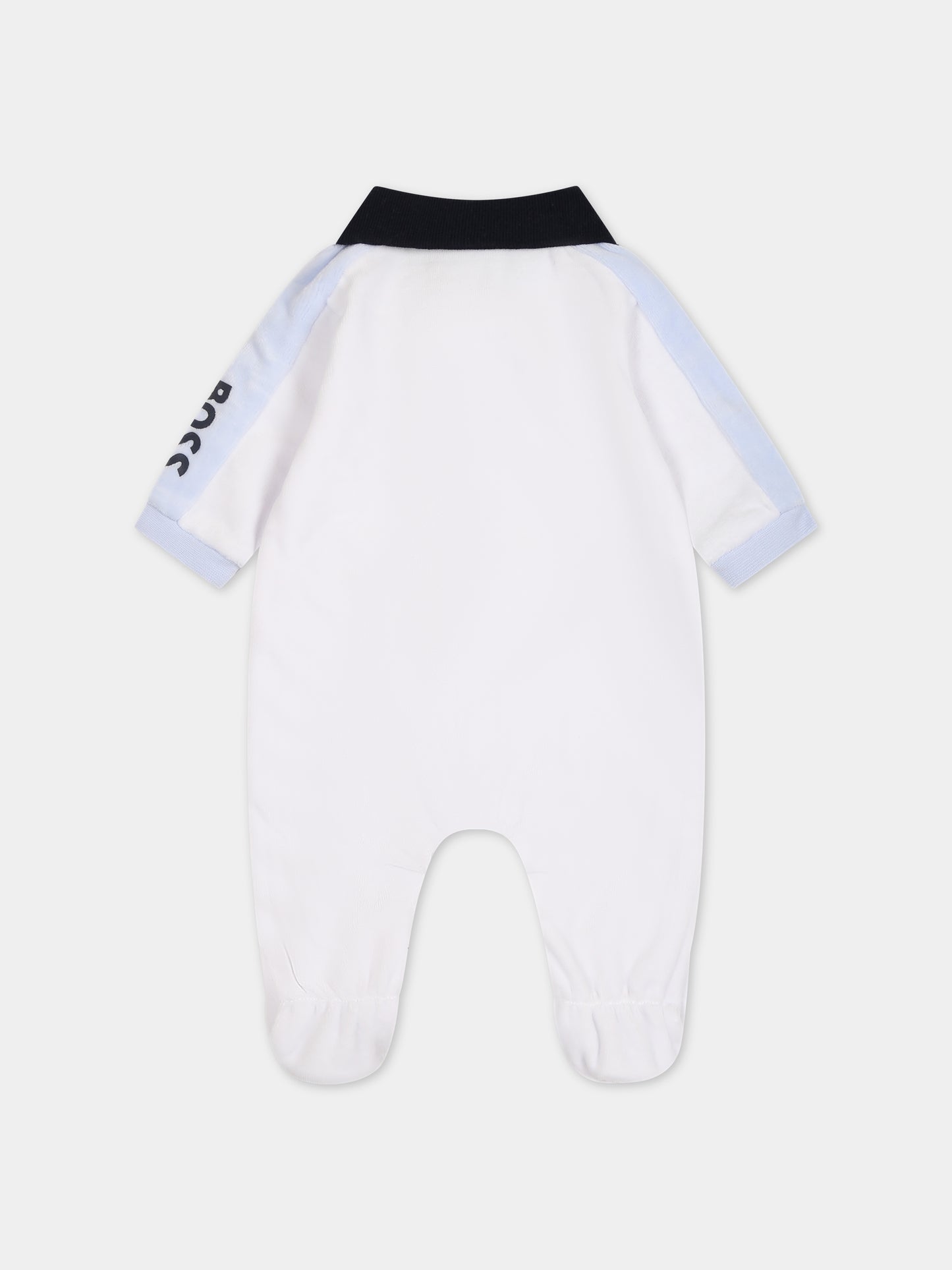 Tutina bianca per neonato con logo,Boss,J97209 10P