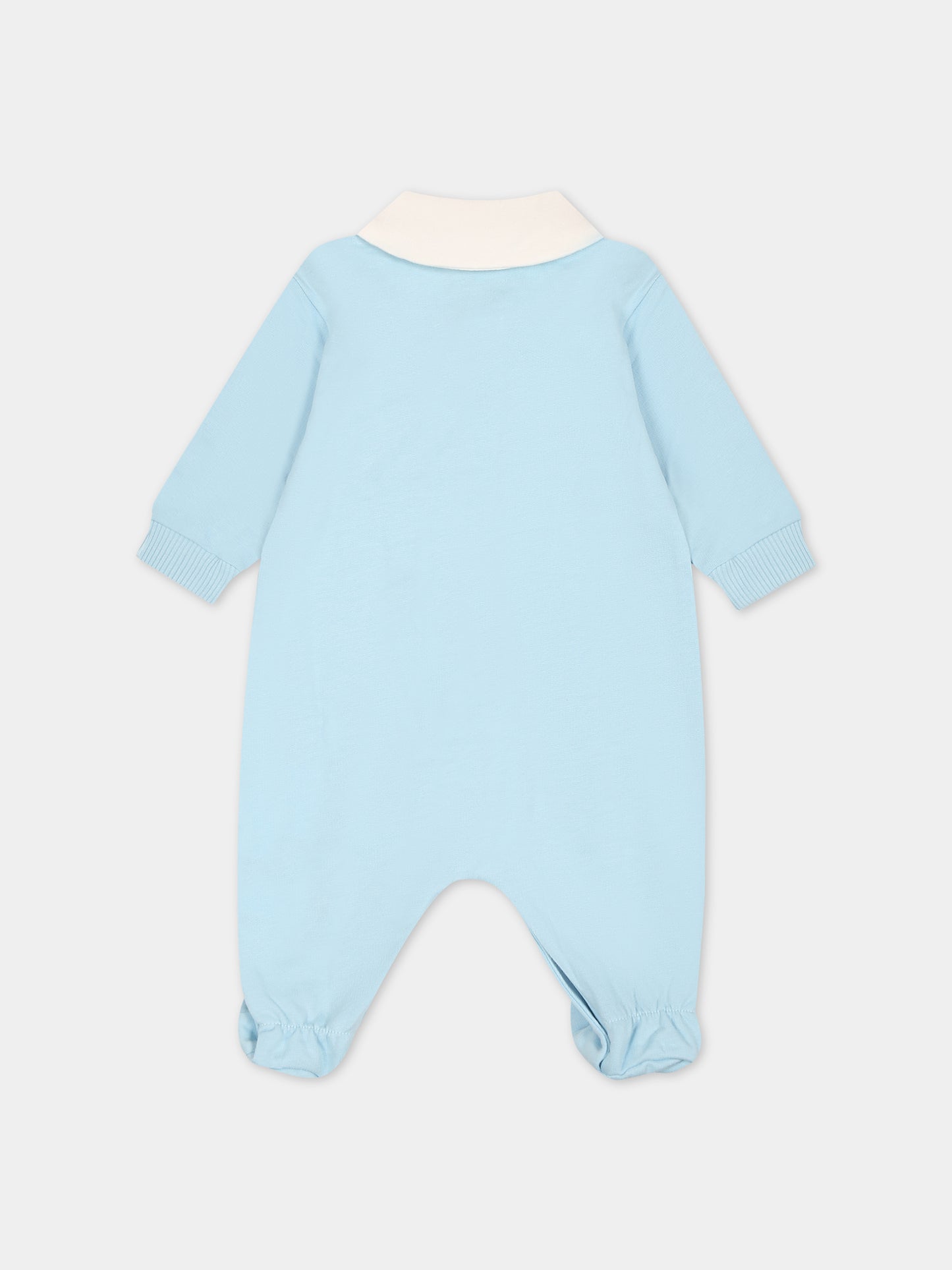 Tutina celeste per neonato con Teddy Bear e stampa,Moschino Kids,MUT03I LCA40 40304