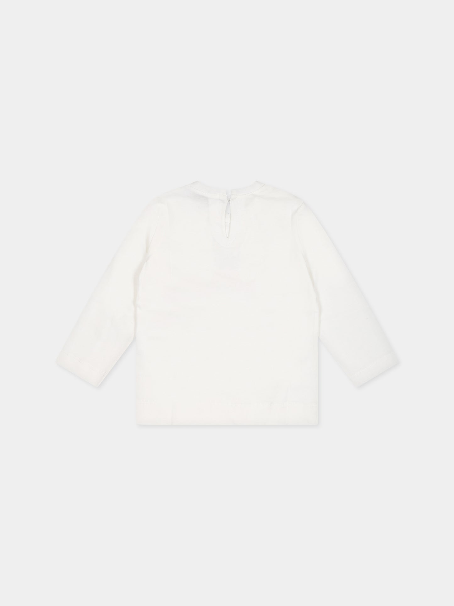 T-shirt bianca per neonata con stampa e logo,Chiara Ferragni Collection,53B607 2000 0001