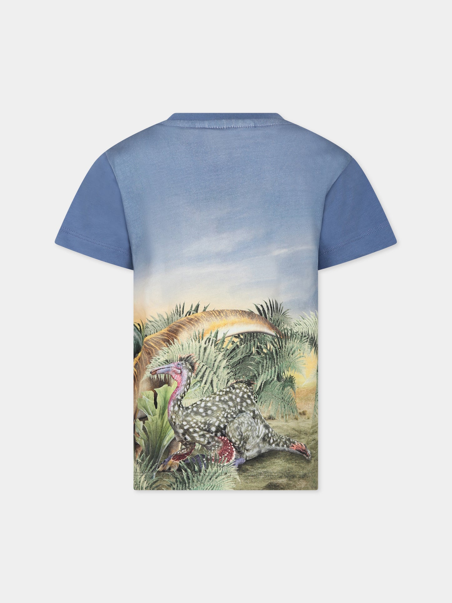 T-shirt blu per bambino con dinosauri,Molo,1W23A205 3318
