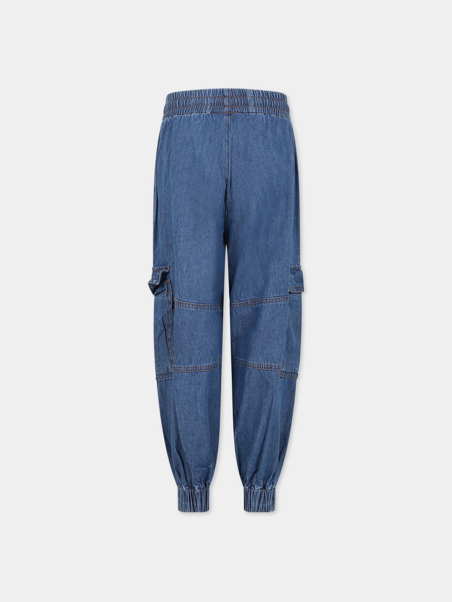 Jeans blu per bambina con logo,Molo,2W23I105 8621