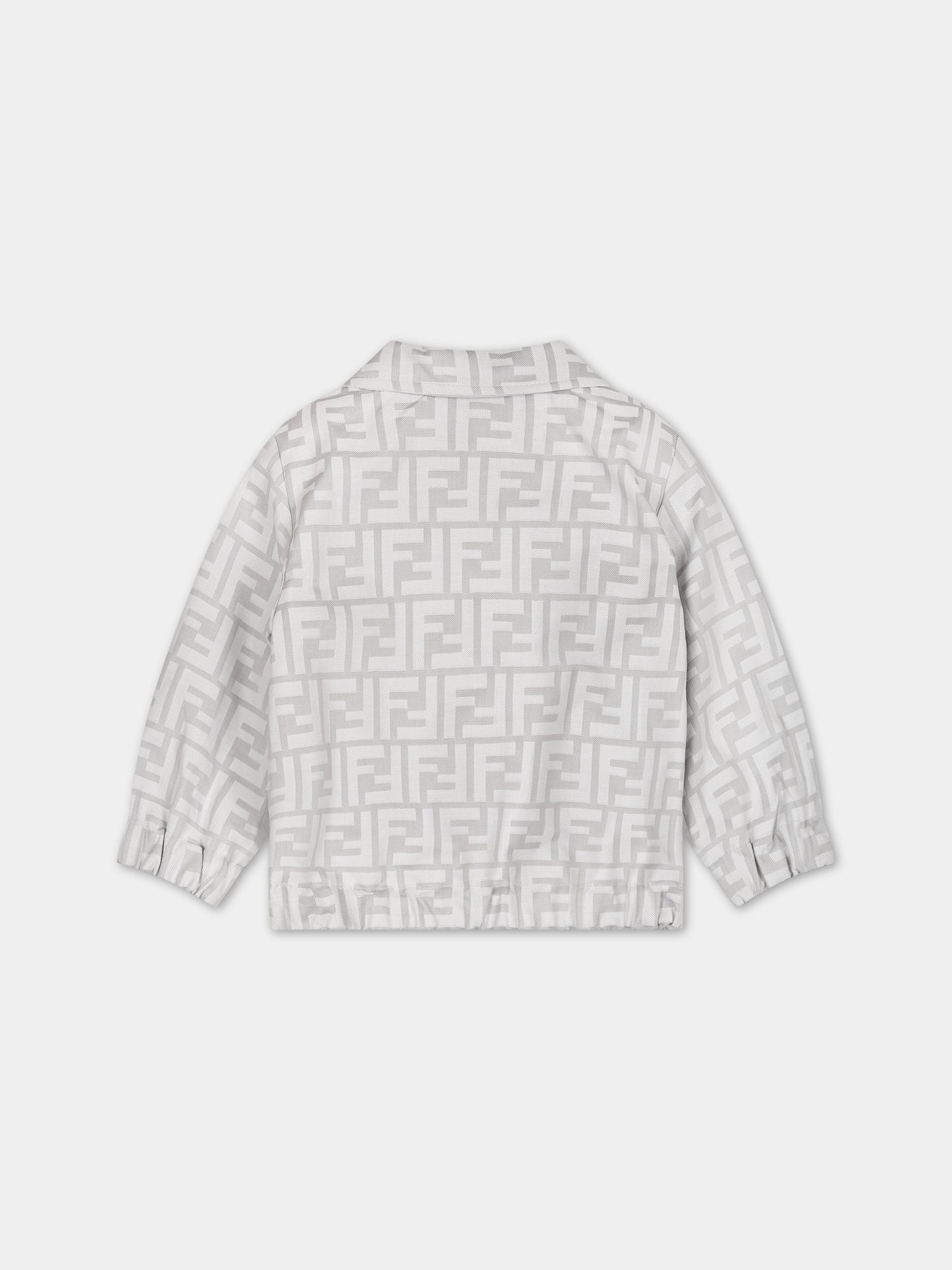 Giubbotto argento per neonato con iconica doppia F,Fendi Kids,BMA119 ALO6 F0RTT