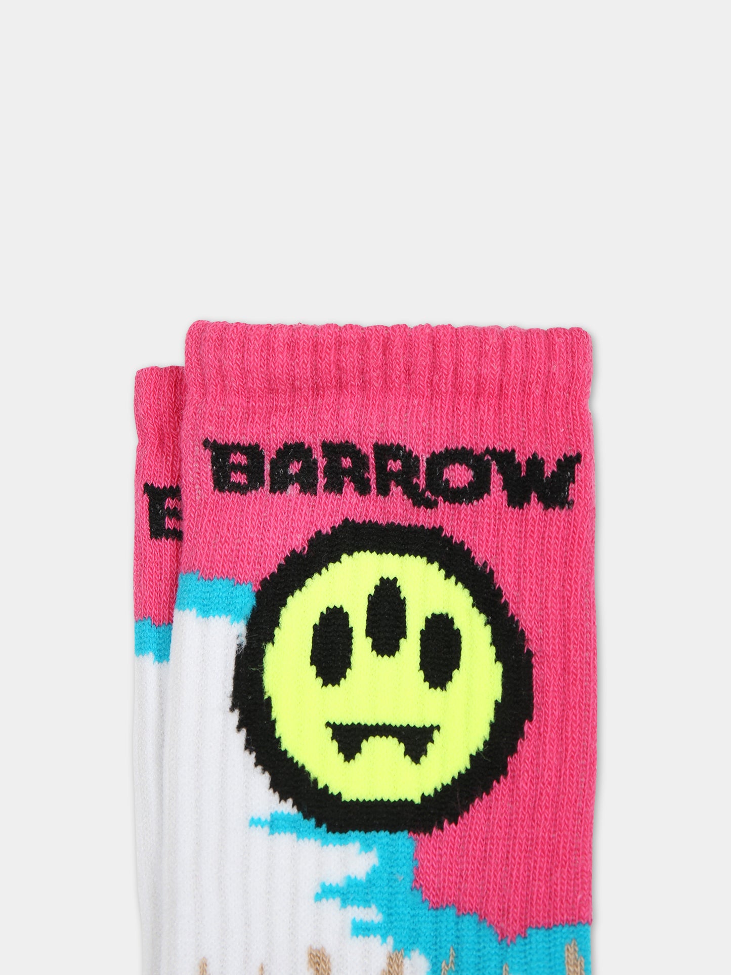 Calze beige per bambina con logo e smile,Barrow,F3BKJUSO087 140