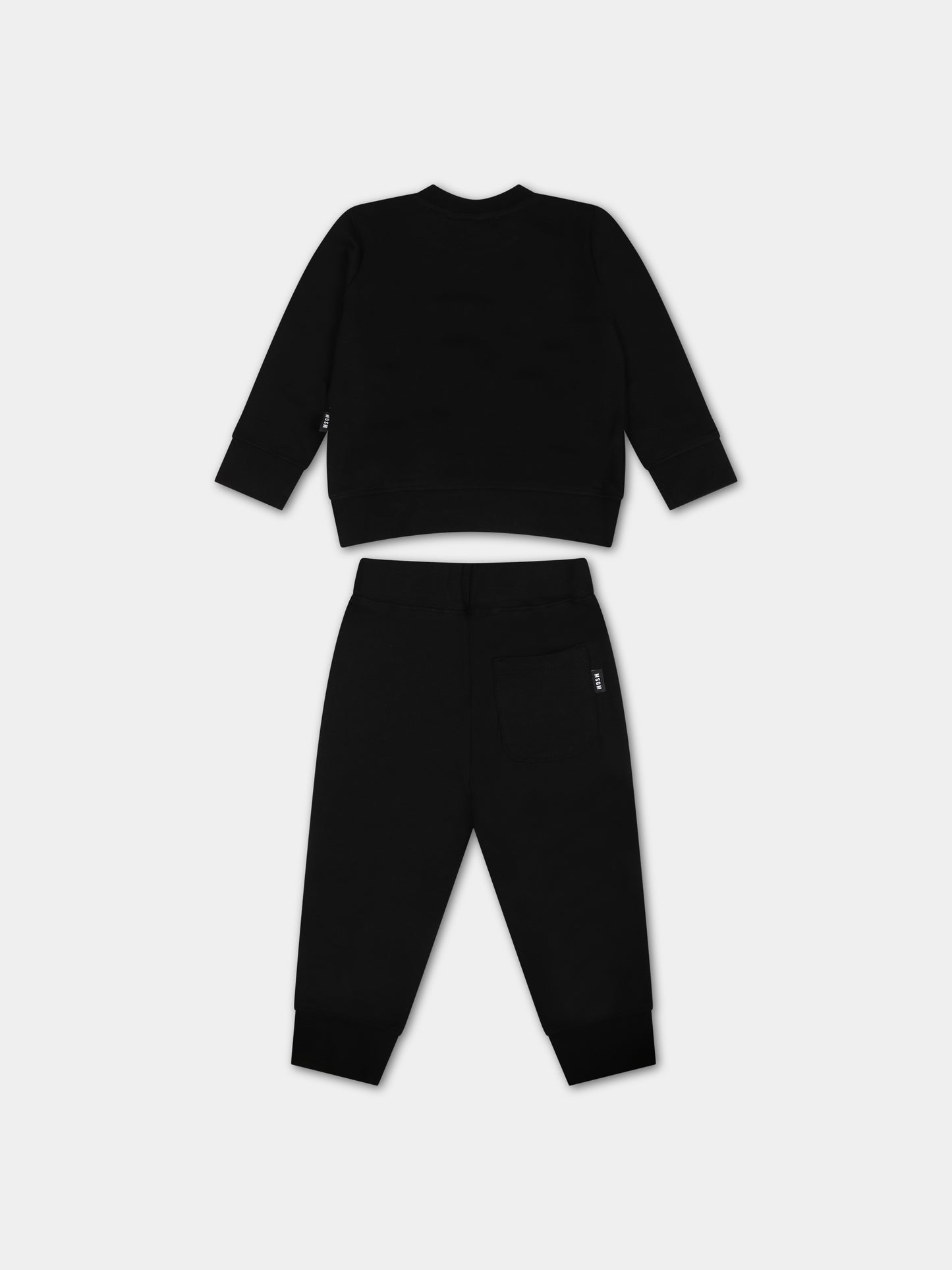 Completo nero per neonati con logo,Msgm Kids,F3MSUNTP043 110