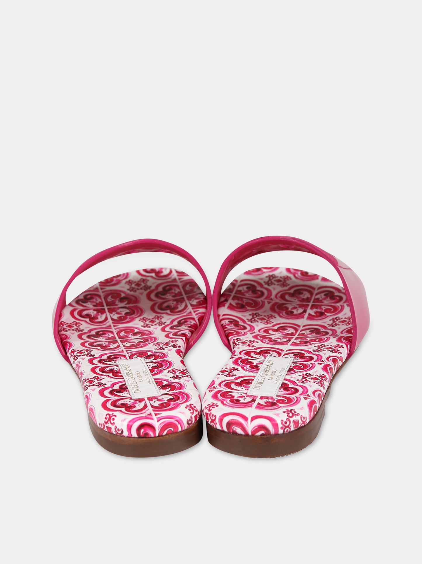 Ciabatte fucsia per bambina con logo,Dolce & Gabbana Kids,D11032 A1067 80411