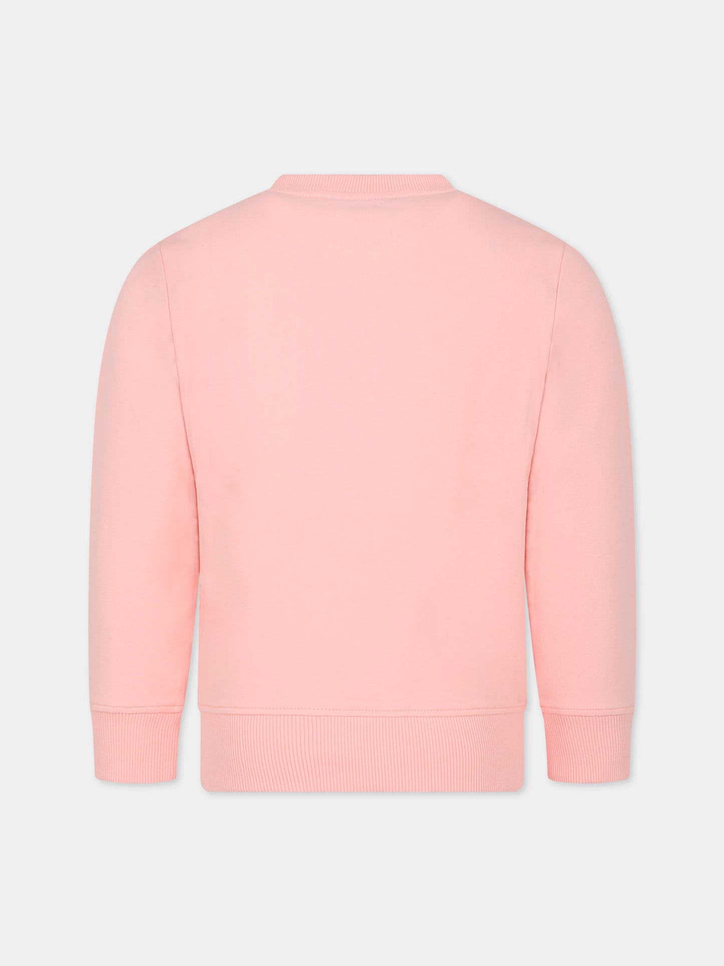 Felpa rosa per bambini con Teddy Bear e logo,Moschino Kids,HRF05R LDA00 50209