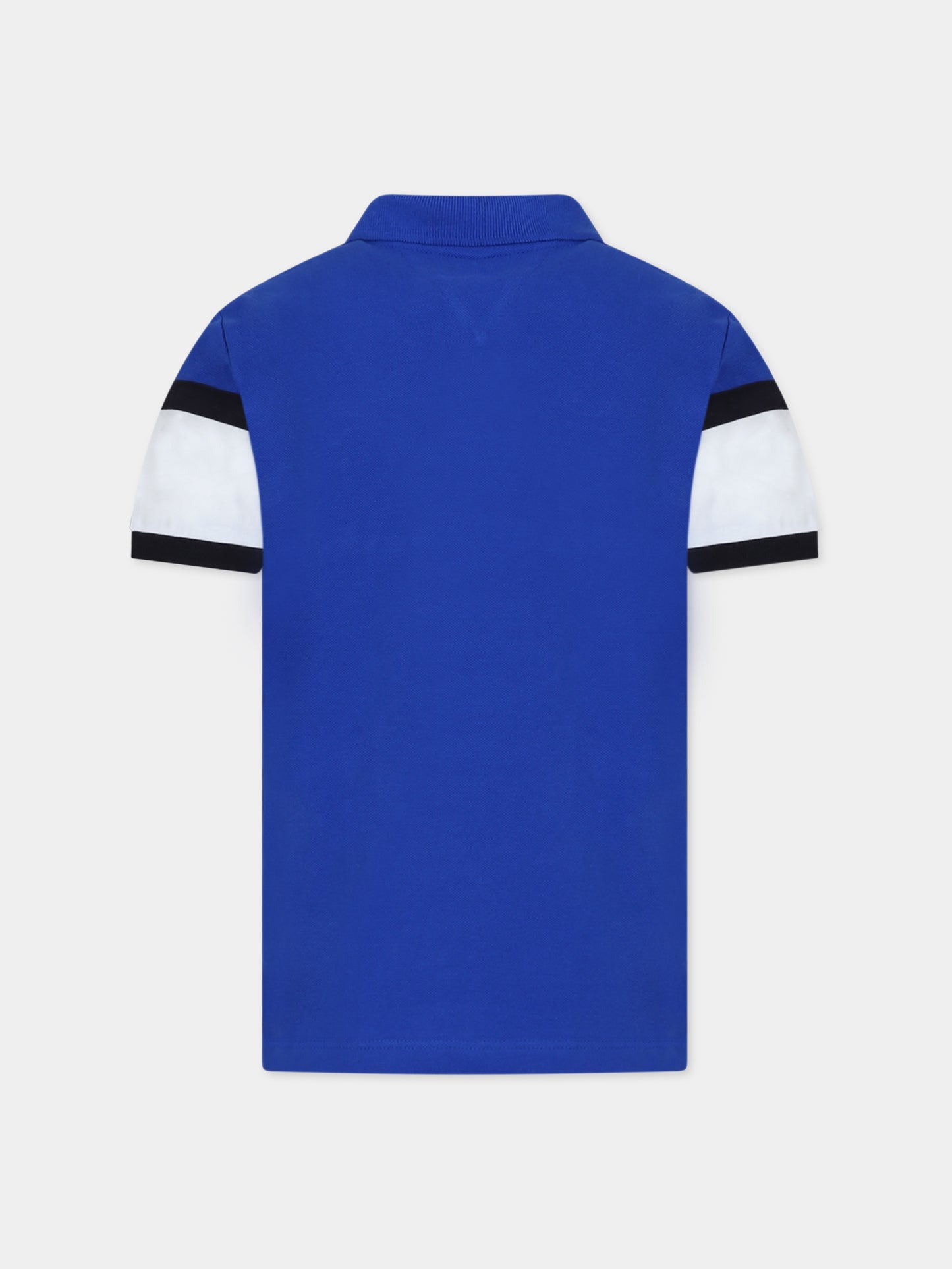 Polo blu per bambino con logo,Tommy Hilfiger Junior,KB0KB08158-