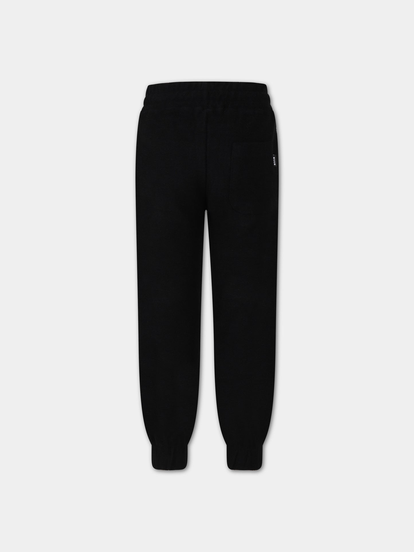 Pantaloni neri per bambini con logo,Msgm Kids,MS029341 110