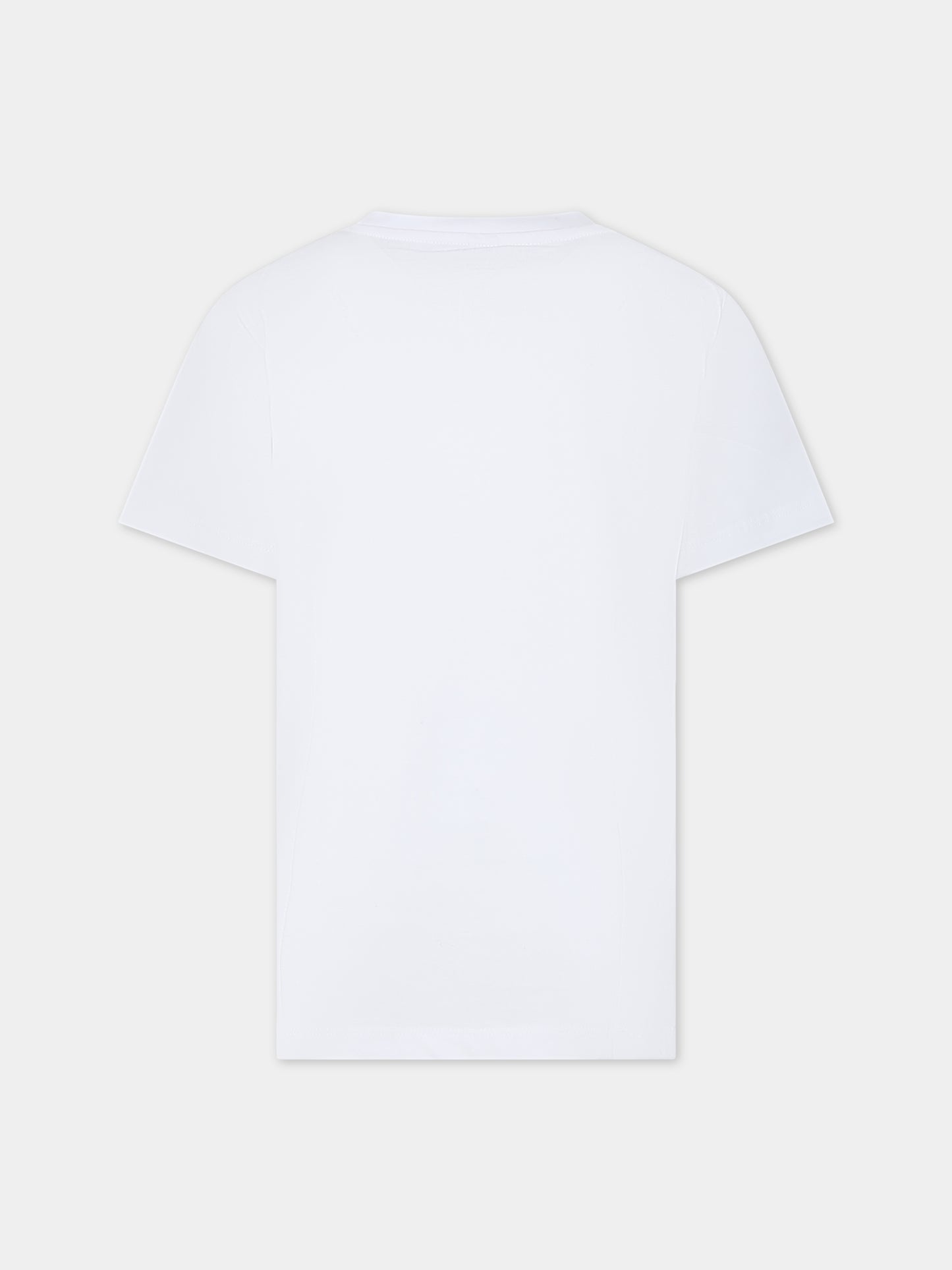 T-shirt bianca per bambina con logo e stampa,Stella Mccartney Kids,TS8C71 Z0434 101-