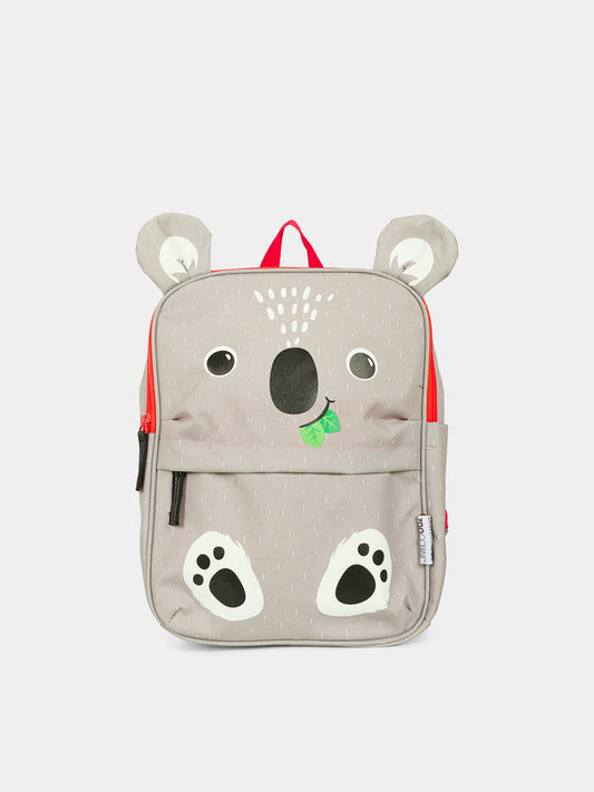 Grey backpack for babykids with koala