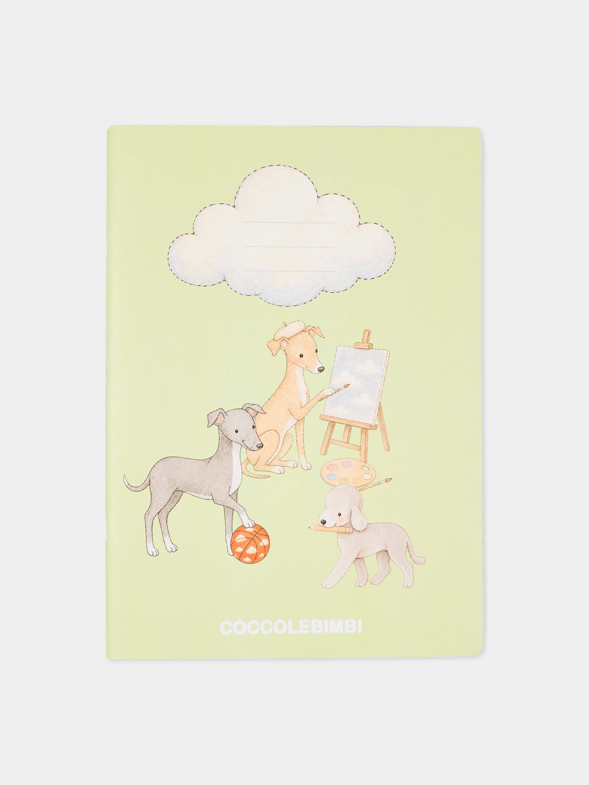 Set di 2 quaderni e astuccio con stampa cani