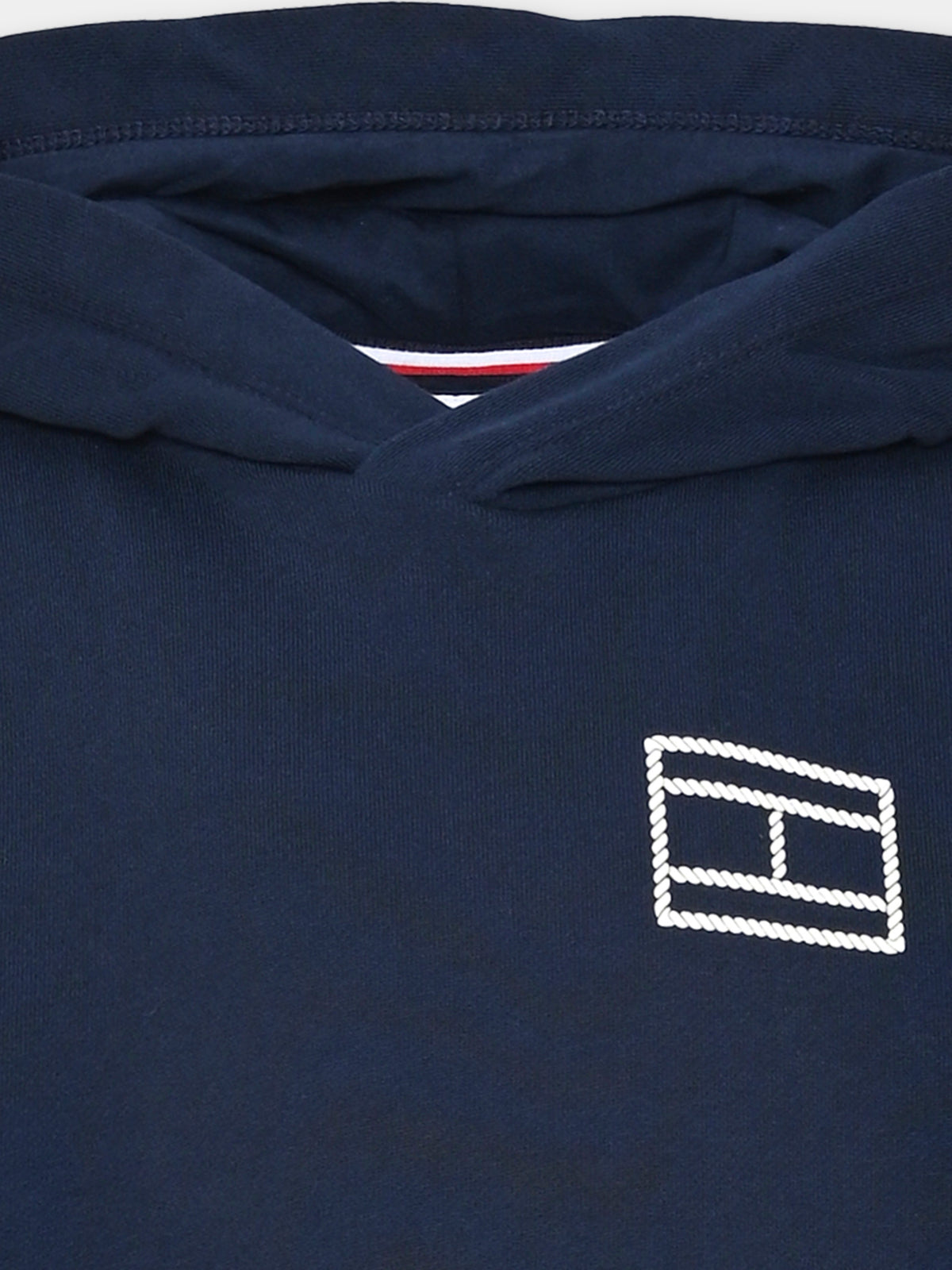 Felpa con cappuccio blu con logo per bambino