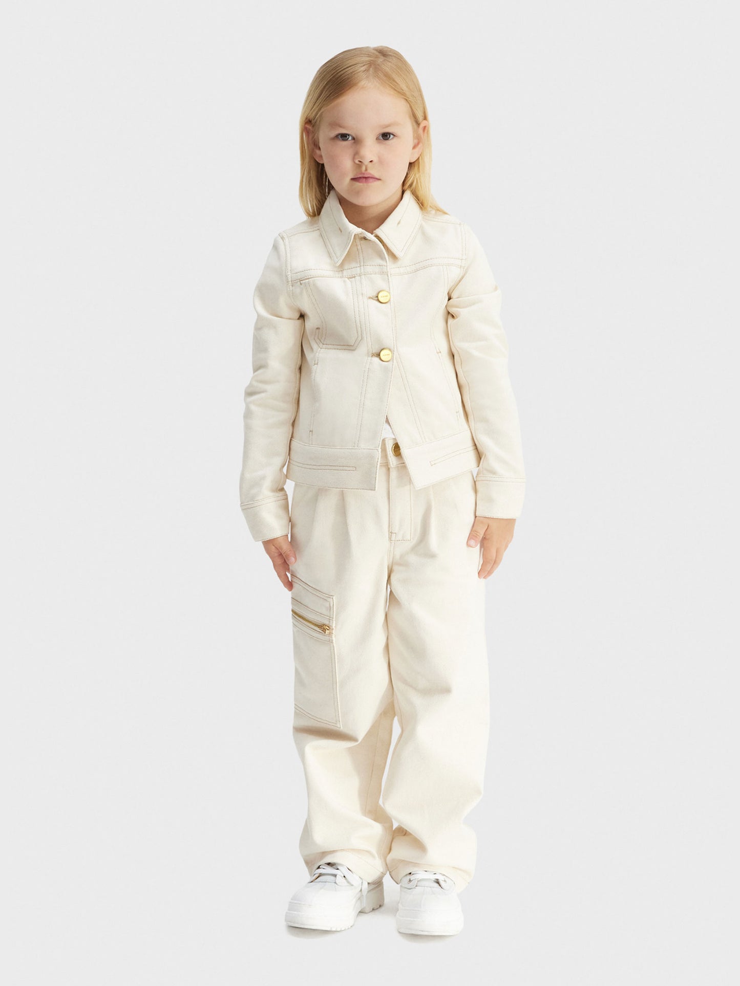 Ivory 'La Veste De Nimes' jacket for girl