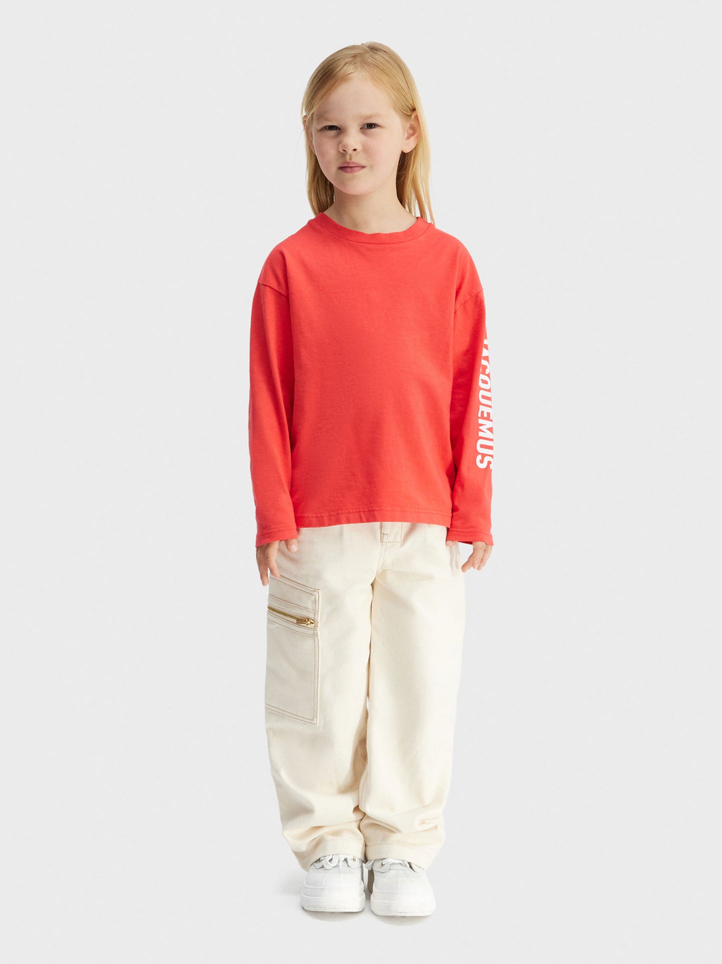 Red 'Le Manches Longues' t-shirt for kids