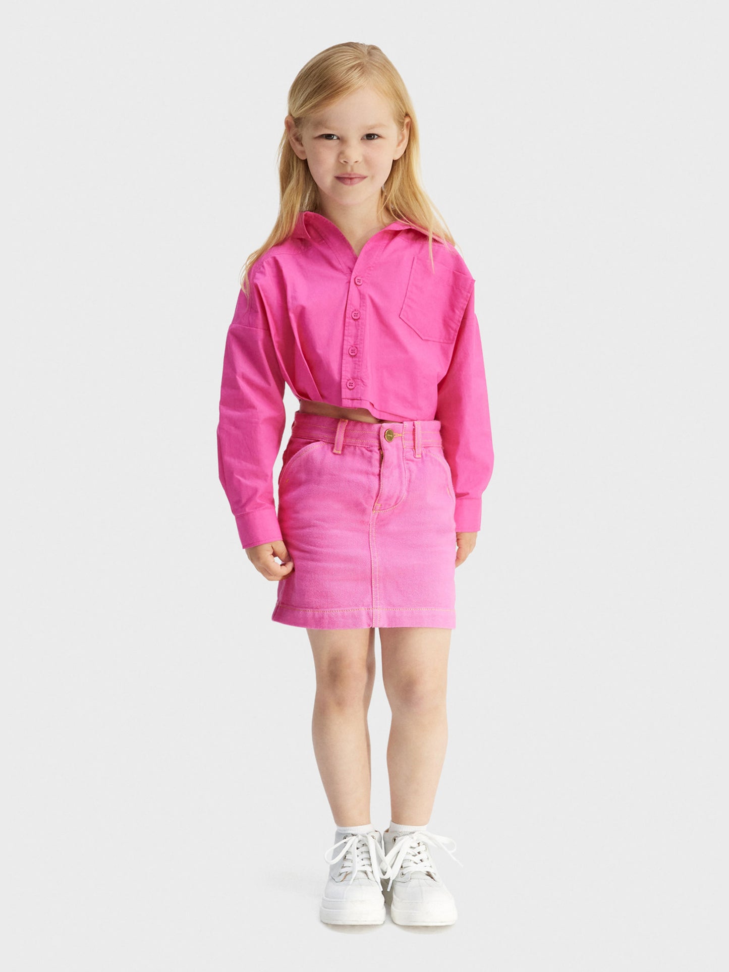 Fuchsia 'La Chemise Mejean' shirt for girl with logo
