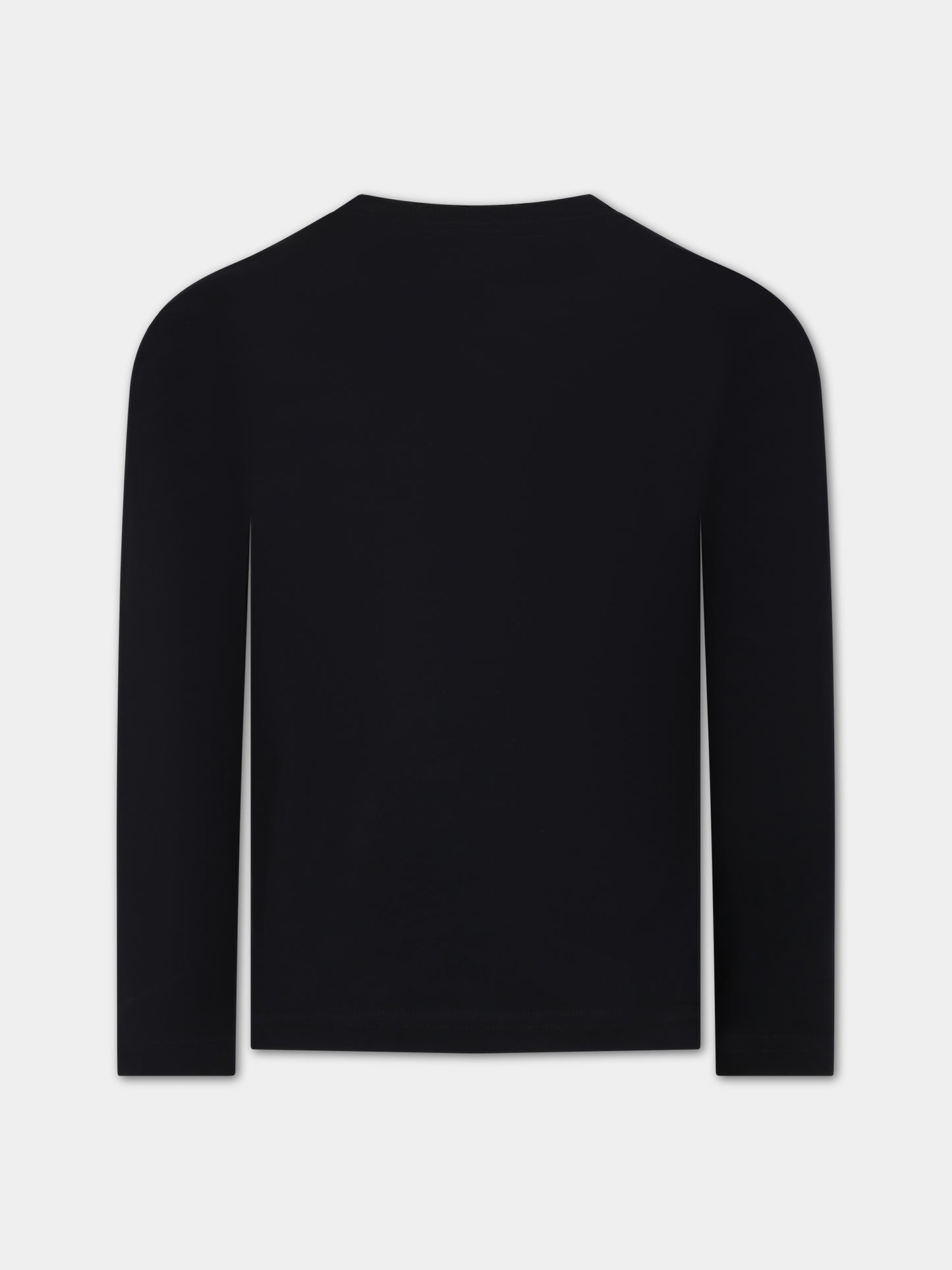 Black t-shirt for boy with patch with the logo