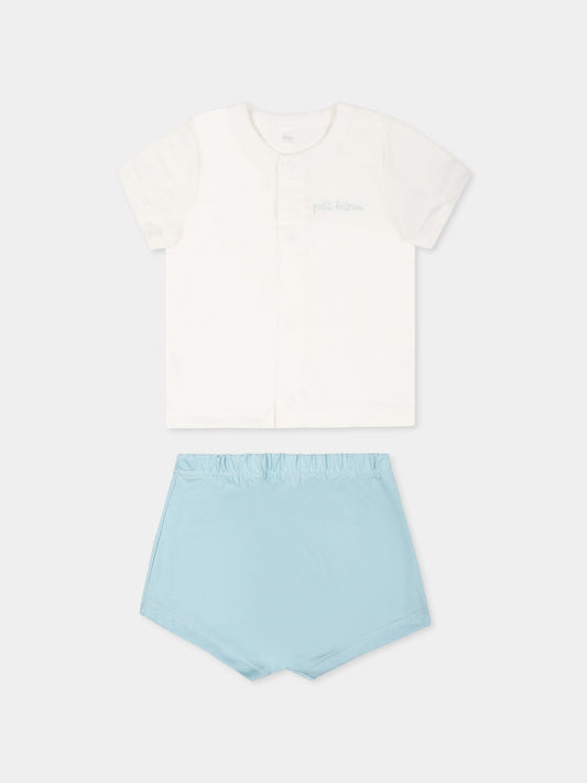 Multicolor suit for baby boy with logo