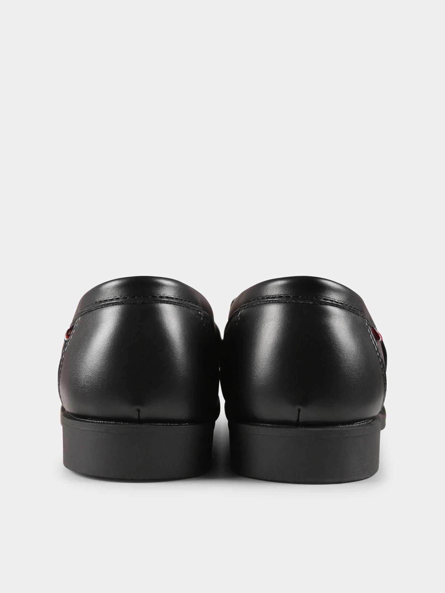Black loafers for boy with logo