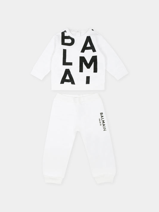 White suit for babykids with logo