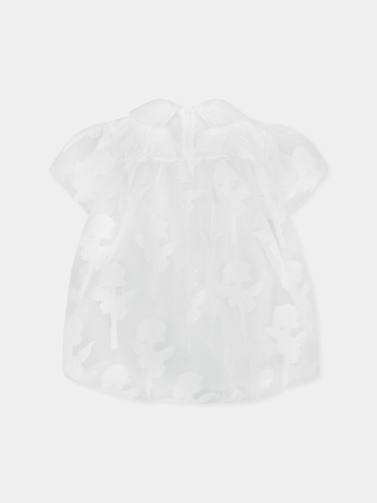 White dress for girl with roses