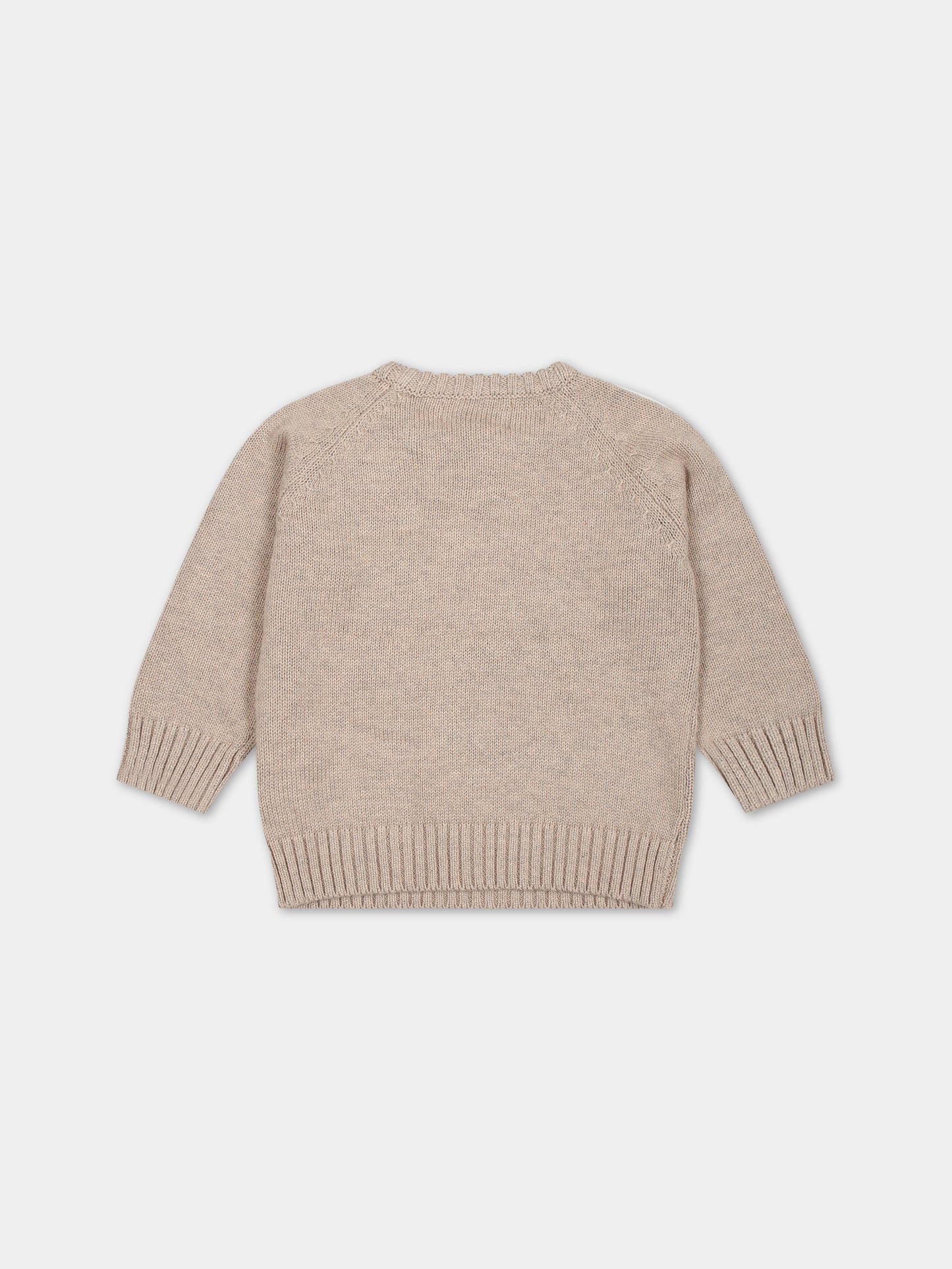 Ivory sweater for baby kids with smiley