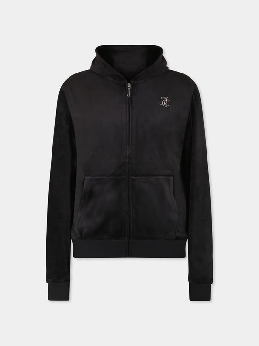 Black sweatshirt for girl with logo