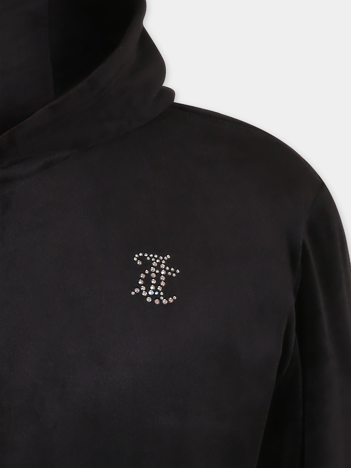 Black sweatshirt for girl with logo