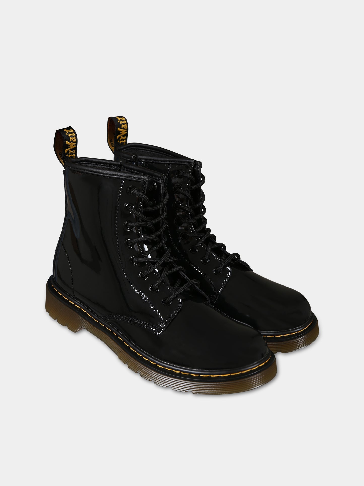 Black 1460 boots for girl with logo