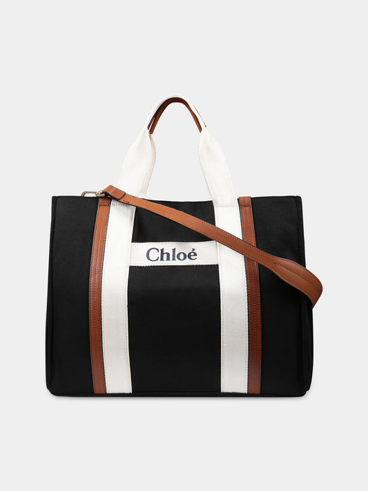 Black changing bag for kids with logo