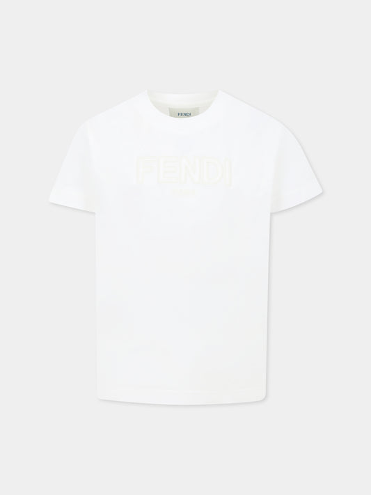 White t-shirt for kids with logo