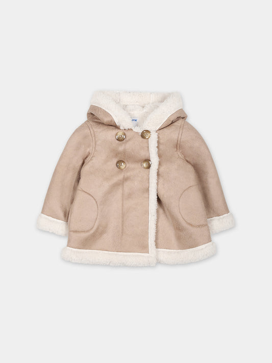 Beige coat for baby girl