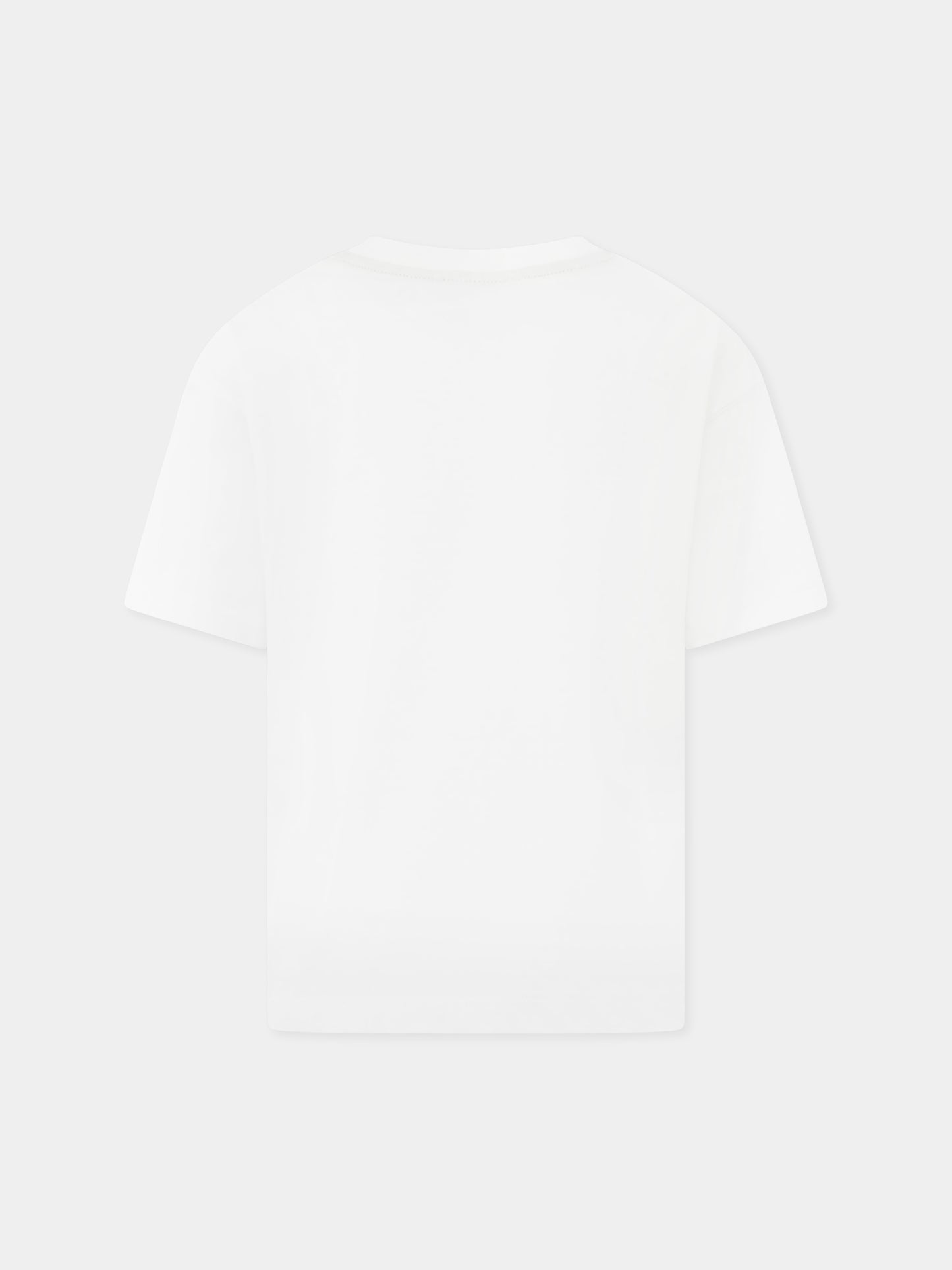 T-shirt bianca per bambini con fiori e logo,Flower Mountain,0N02 0016002879 01 TOSHI