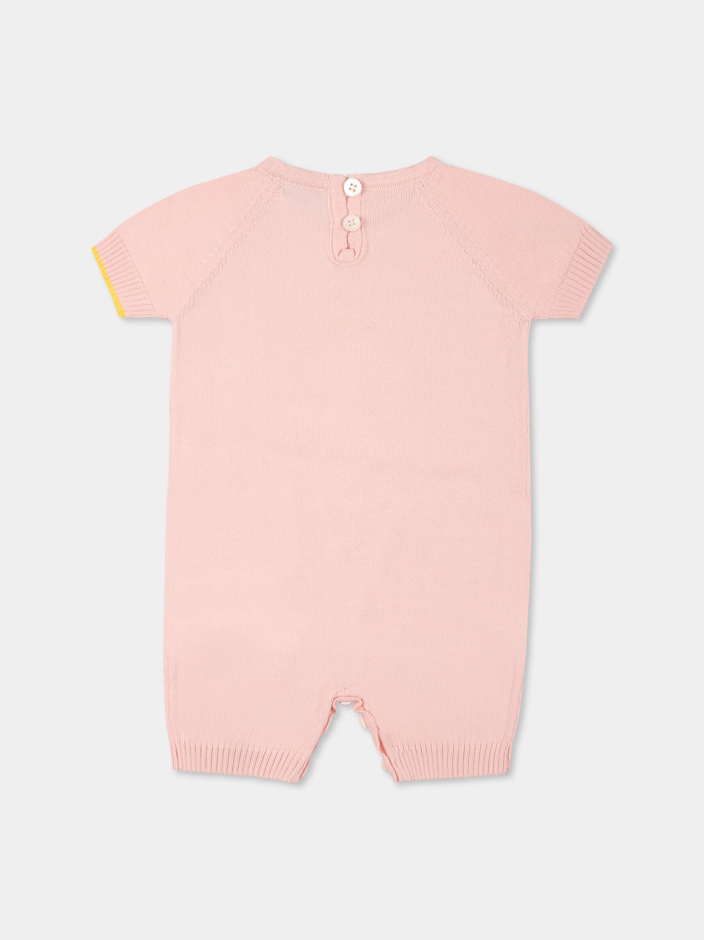 Pagliaccetto rosa per neonata con cavalluccio marino,Gensami,TU01-B-SH BABY PINK