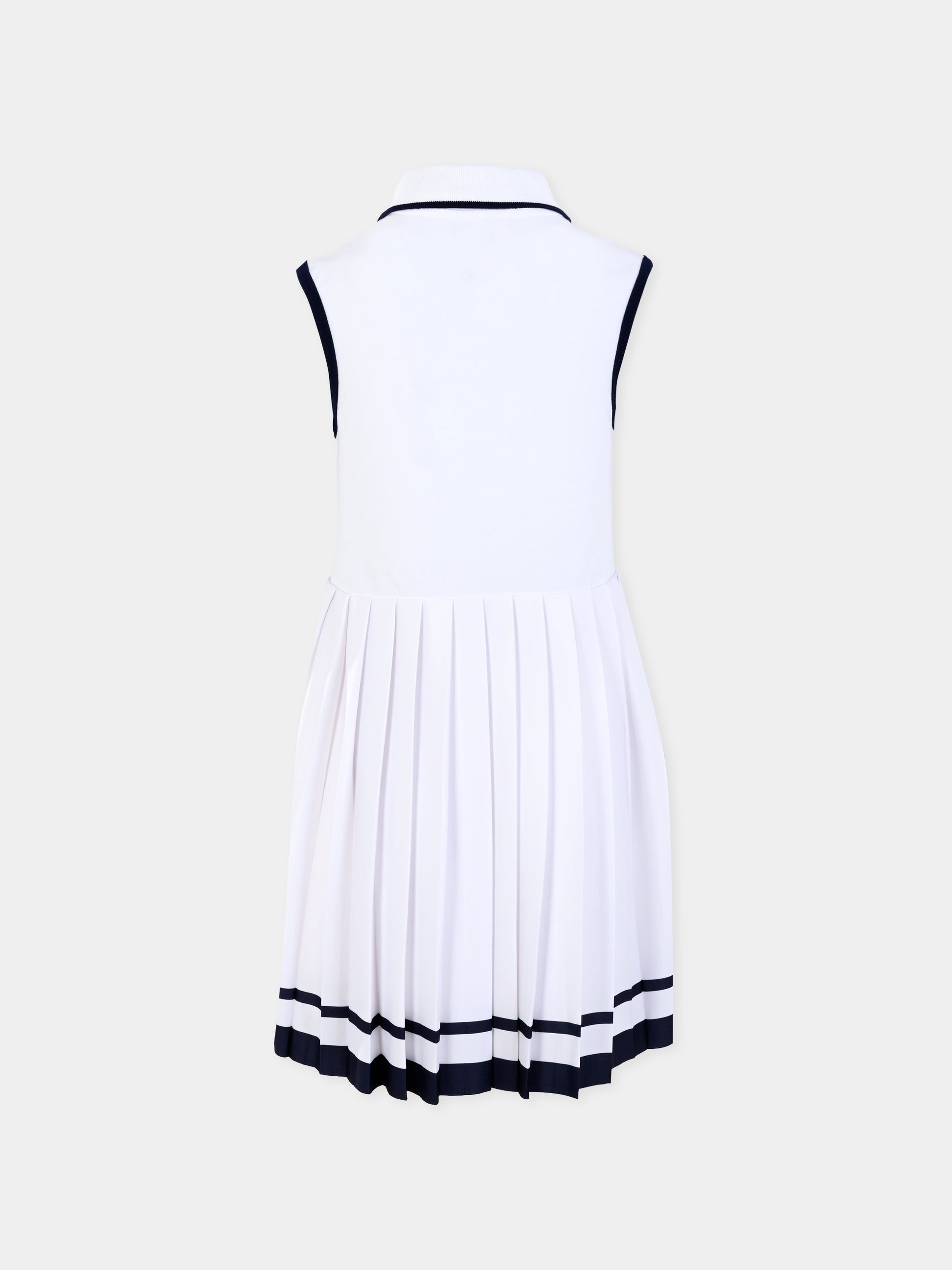 Vestito bianco per bambina con coccodrillo,Lacoste,EJ8410 522