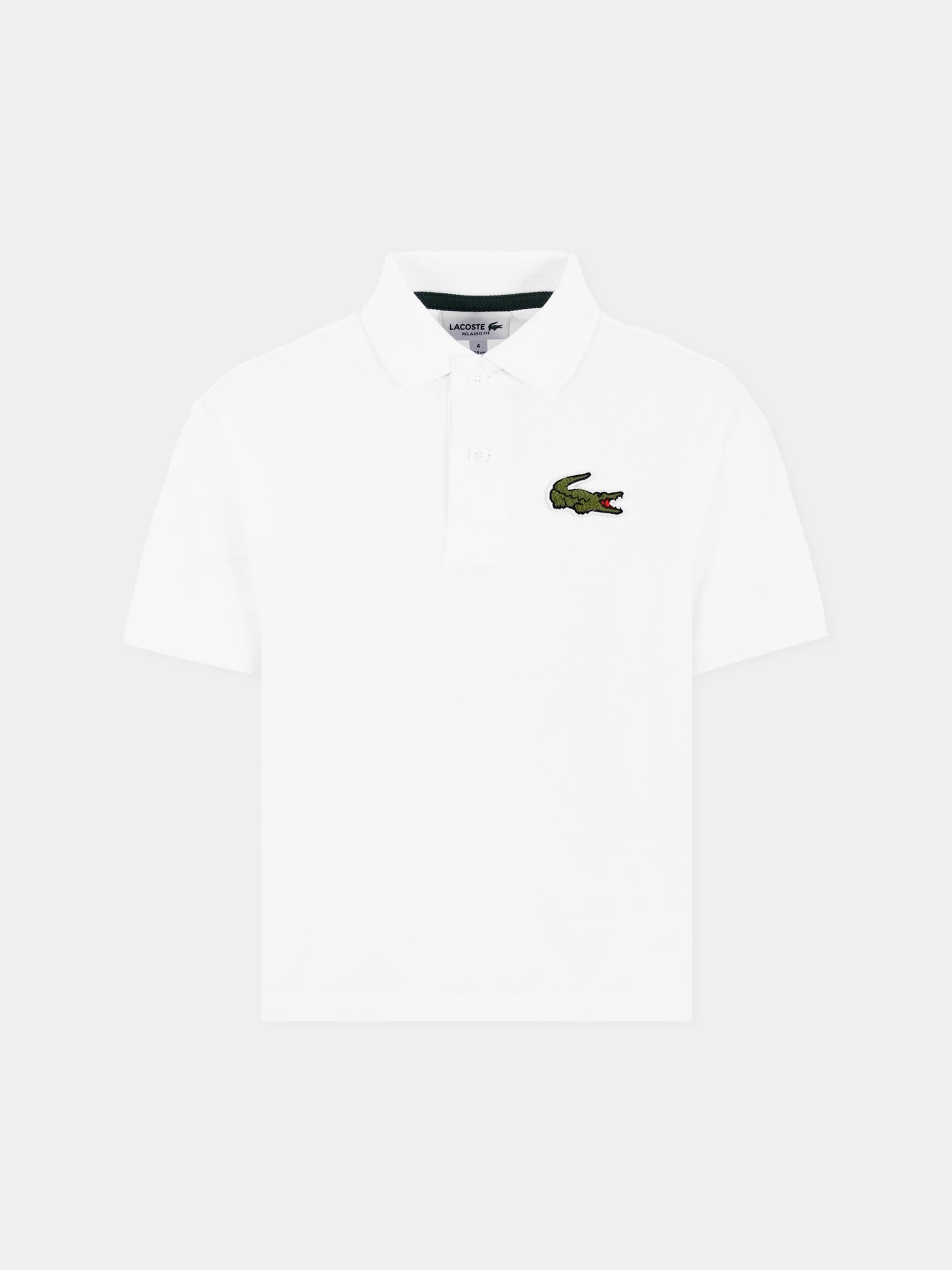 Polo bianca per bambino con coccodrillo,Lacoste,PJ2482 001