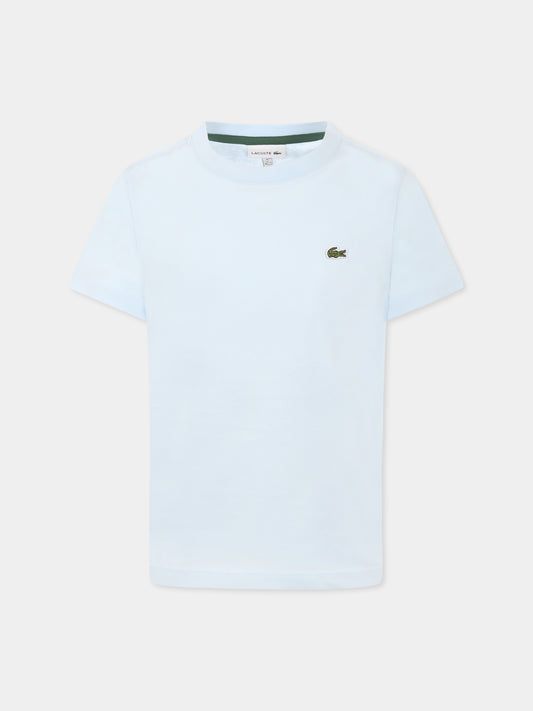 T-shirt celeste per bambini con coccodrillo,Lacoste,TJ1122 T01