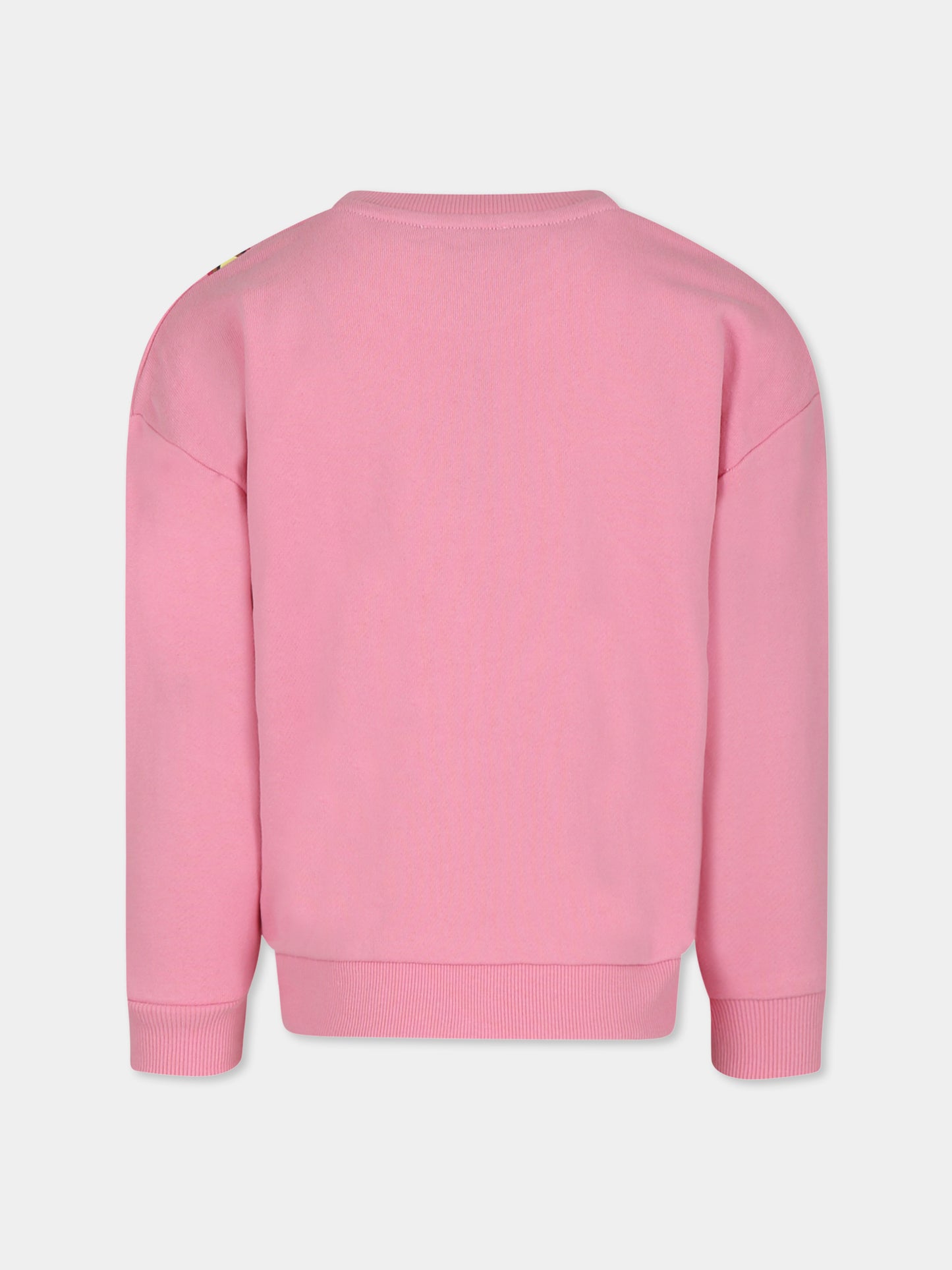 Pink sweatshirt for girl  belt bag print