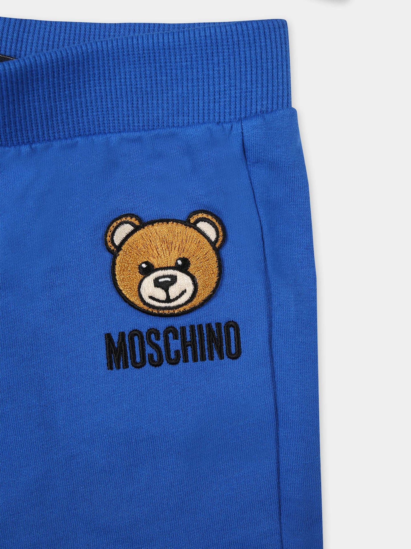 Completo azzurro per neonato con Teddy Bear,Moschino Kids,MUK04P LCA74 40289