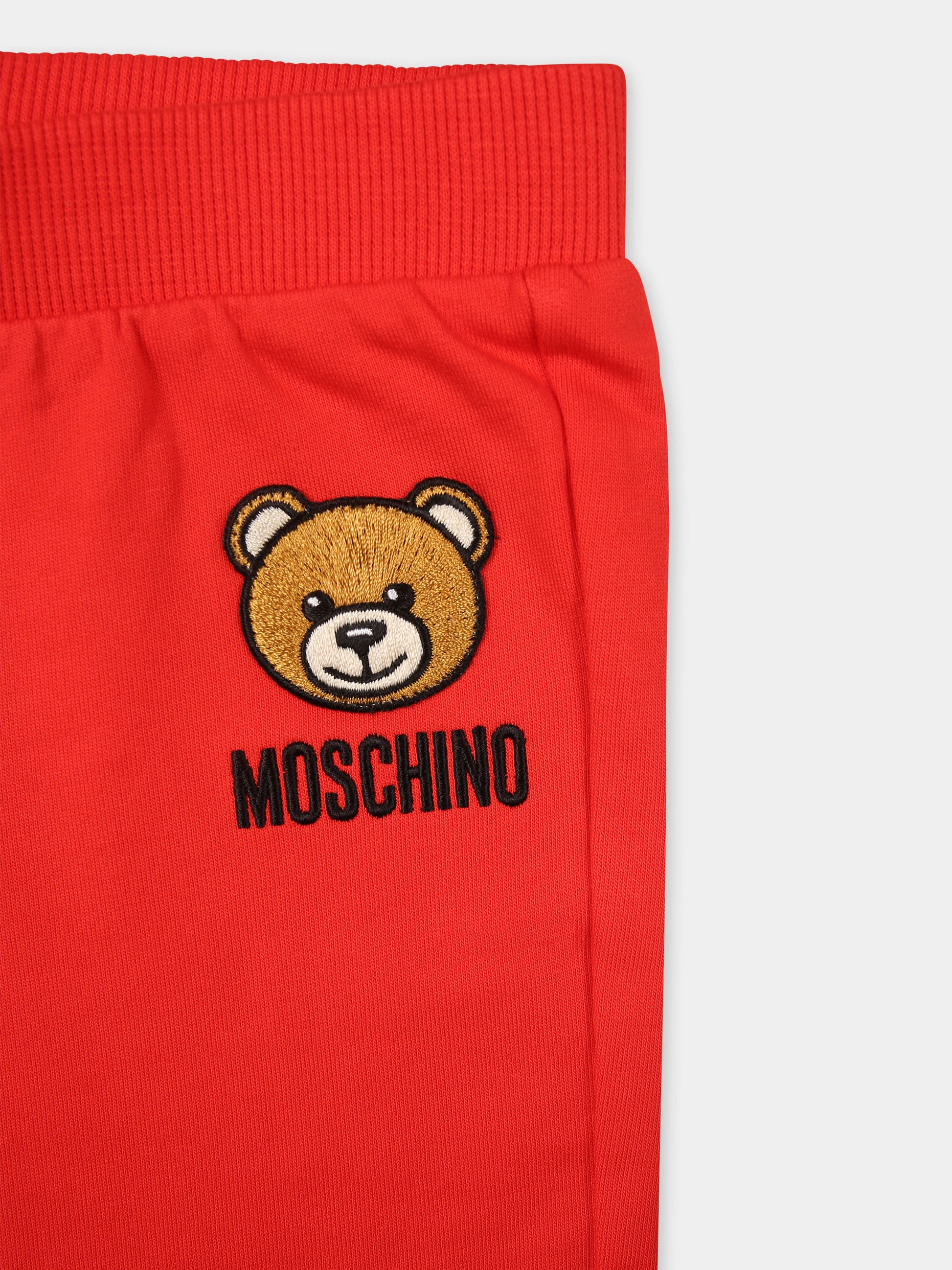 Completo rosso per neonati con Teddy Bear,Moschino Kids,MUK04P LCA74 50109