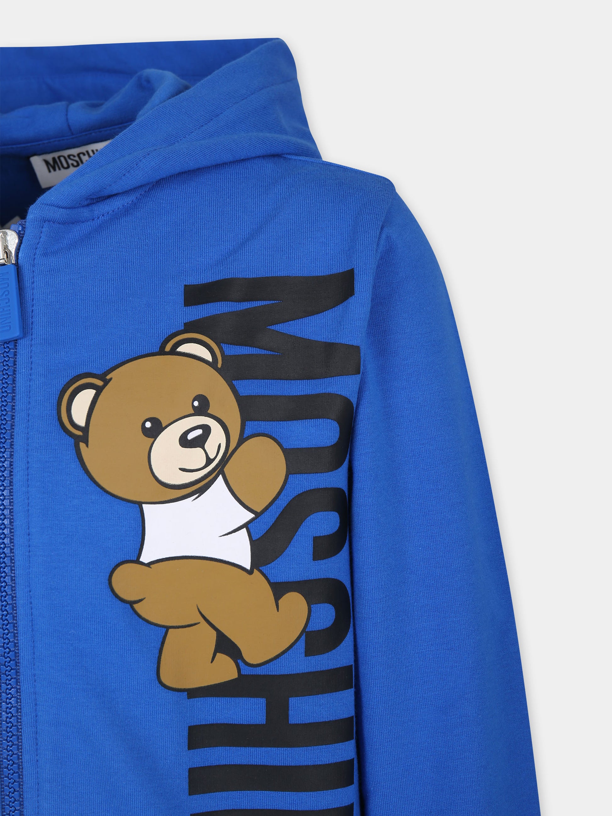 Completo azzurro per bambino con logo,Moschino Kids,HUK03M LDA27 40289